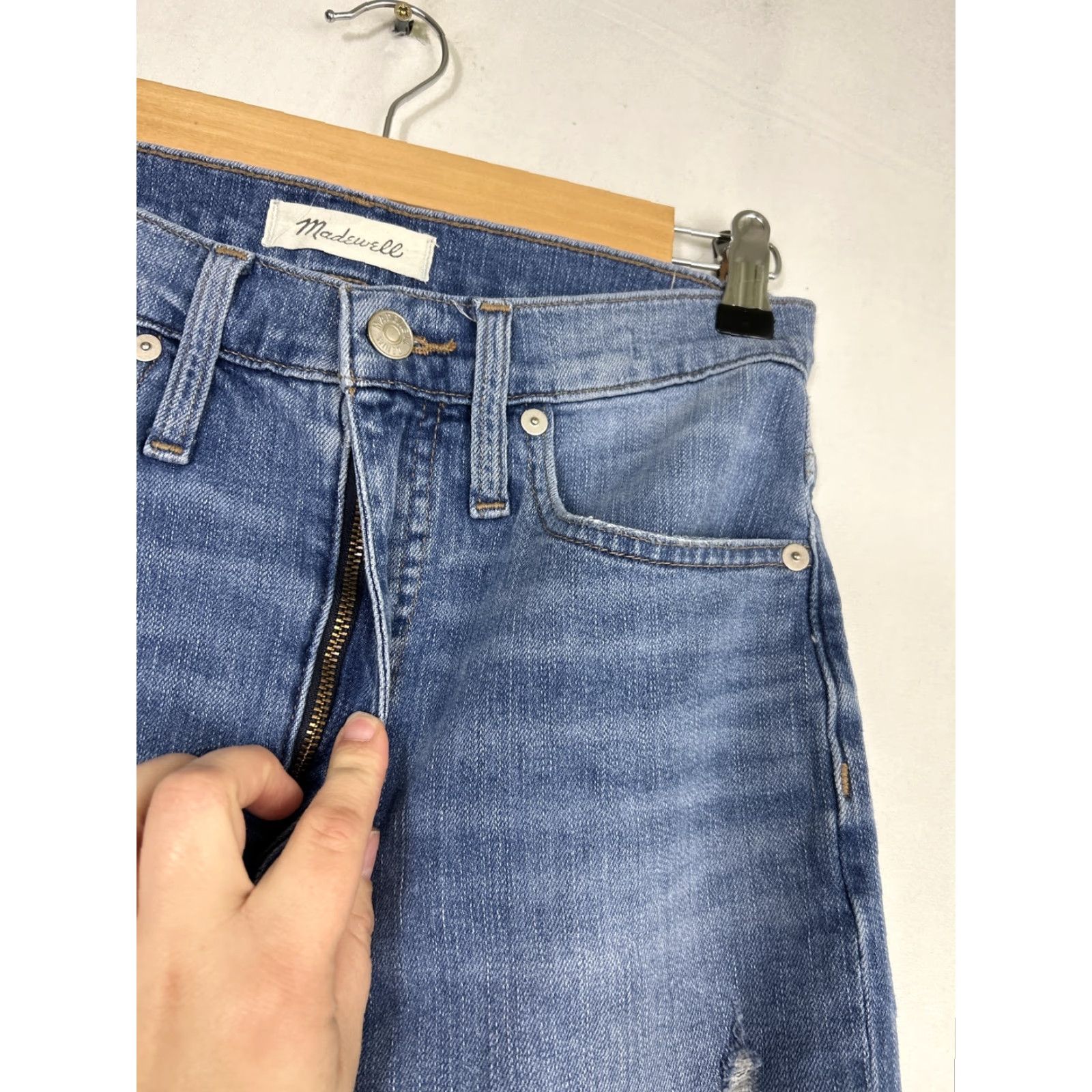 Madewell Madewell Jeans Classic Straight Cotton Stretch 27 27x25.5 Blue Corson Wash Womens Denim Regular High Rise Zip Button Logo Size 27" / US 4 / IT 40 - 7 Thumbnail
