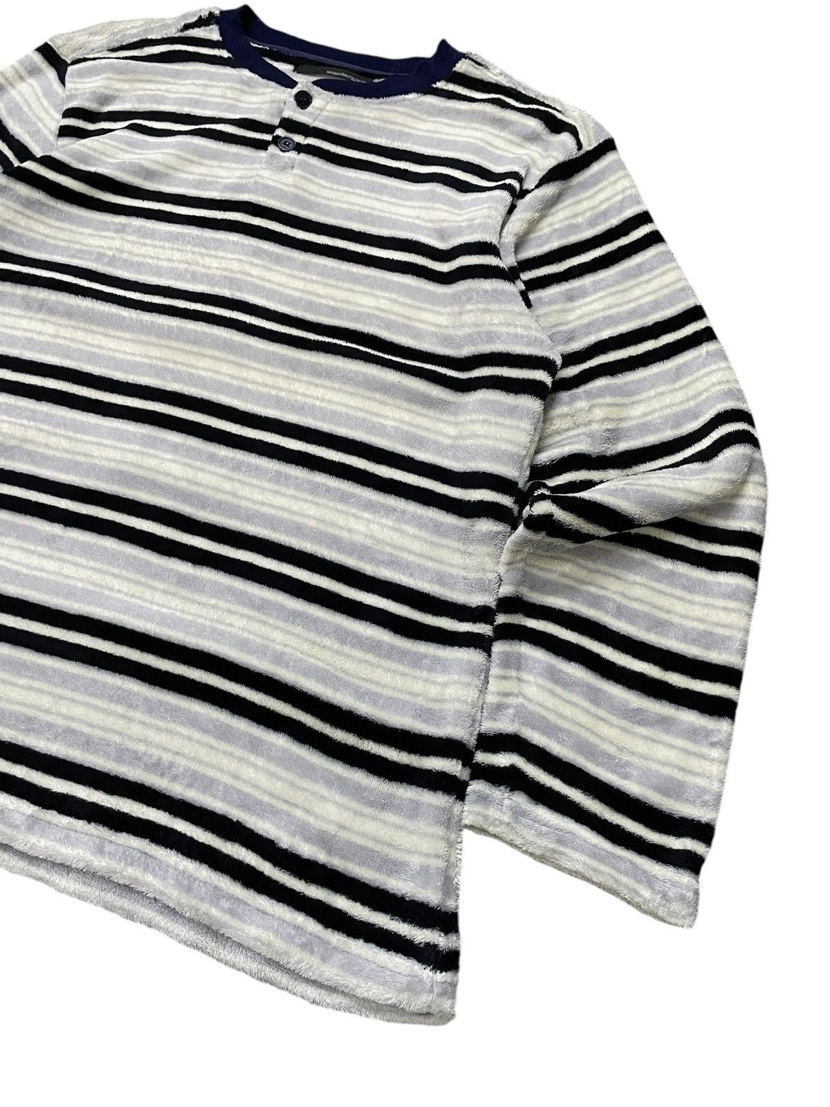 Issey Miyake × Masaki Matsushima Masaki Matsushima Border Stripe Fleece Long Sleeve Sweater Size US L / EU 52-54 / 3 - 3 Thumbnail