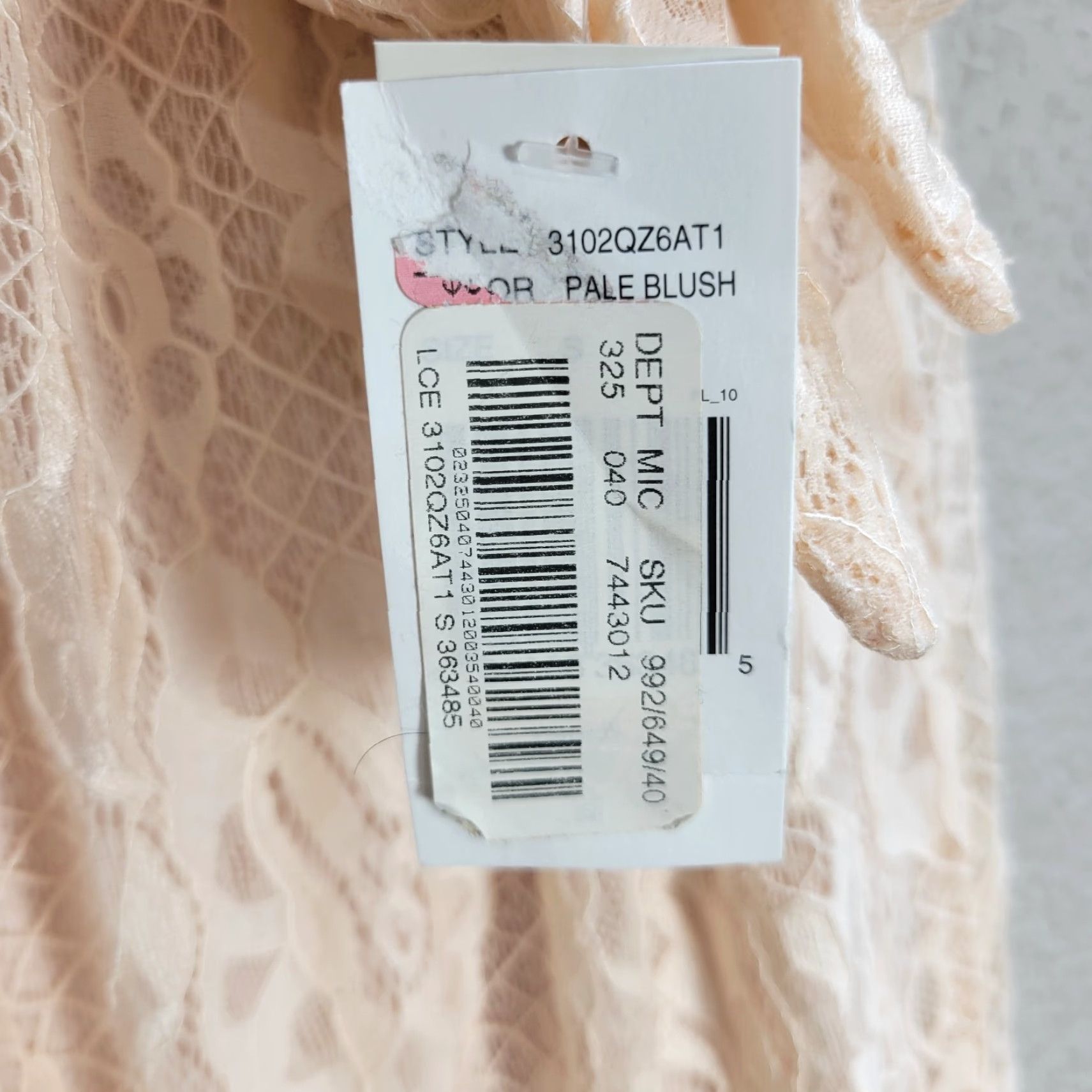 Vintage Jodi Kristopher Blouse Tunic Lace Peach Boat Neck 3/4 Sleeve Tie S NWT Womens Size S / US 4 / IT 40 - 6 Thumbnail