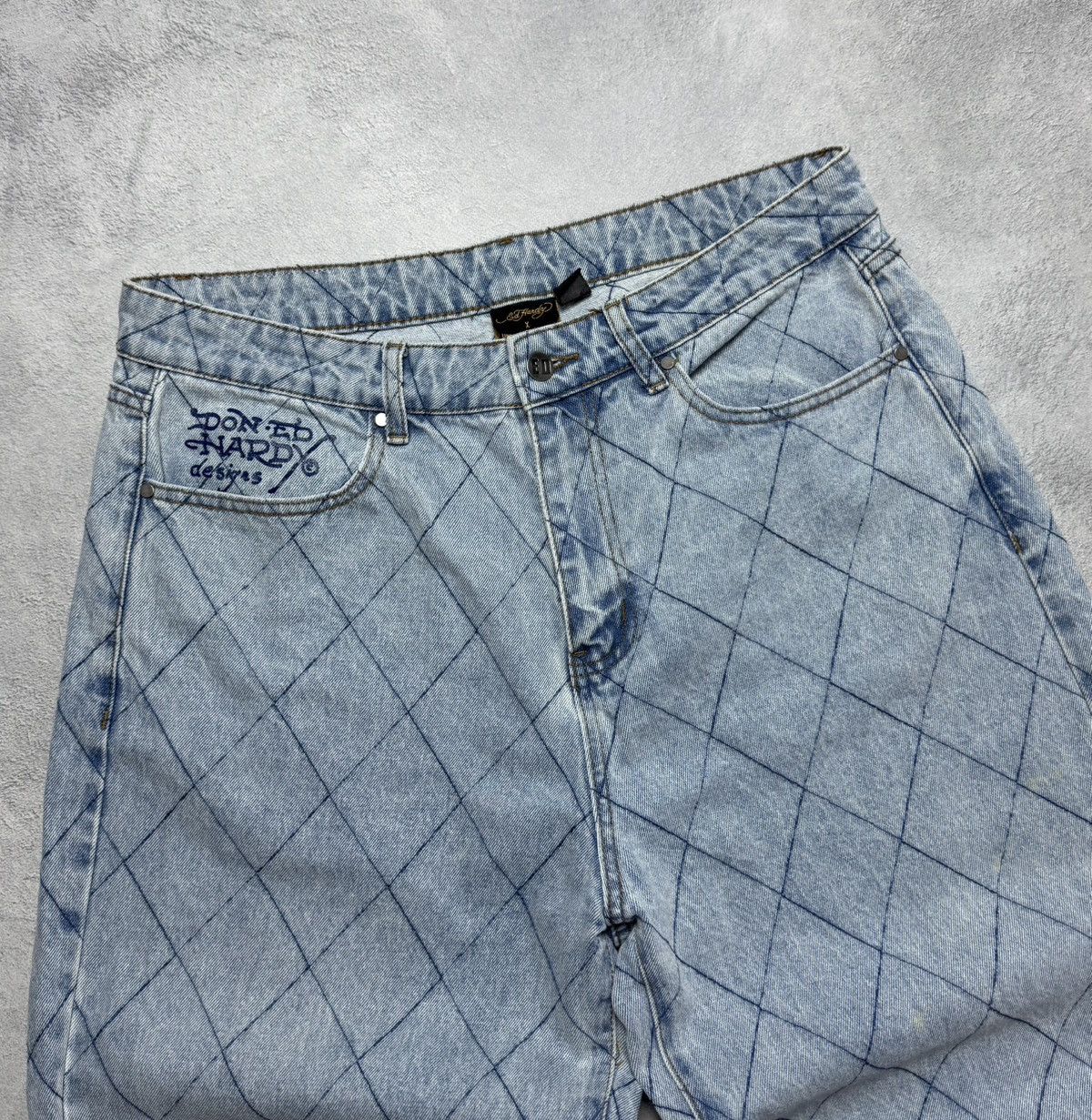 Ed Hardy Ed Hardy X Urban Outfitters Distressed Denim Wide Leg Pants Size US 32 / EU 48 - 7 Thumbnail