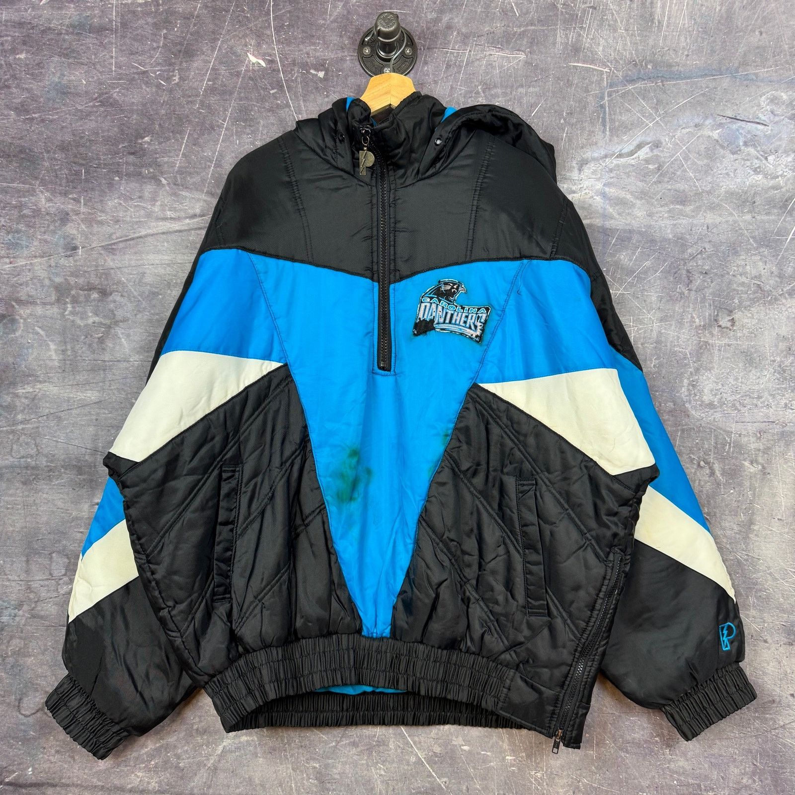 90s Pro Player Carolina sale Panthers NFL Football Jacket Large Vintage Blue Black