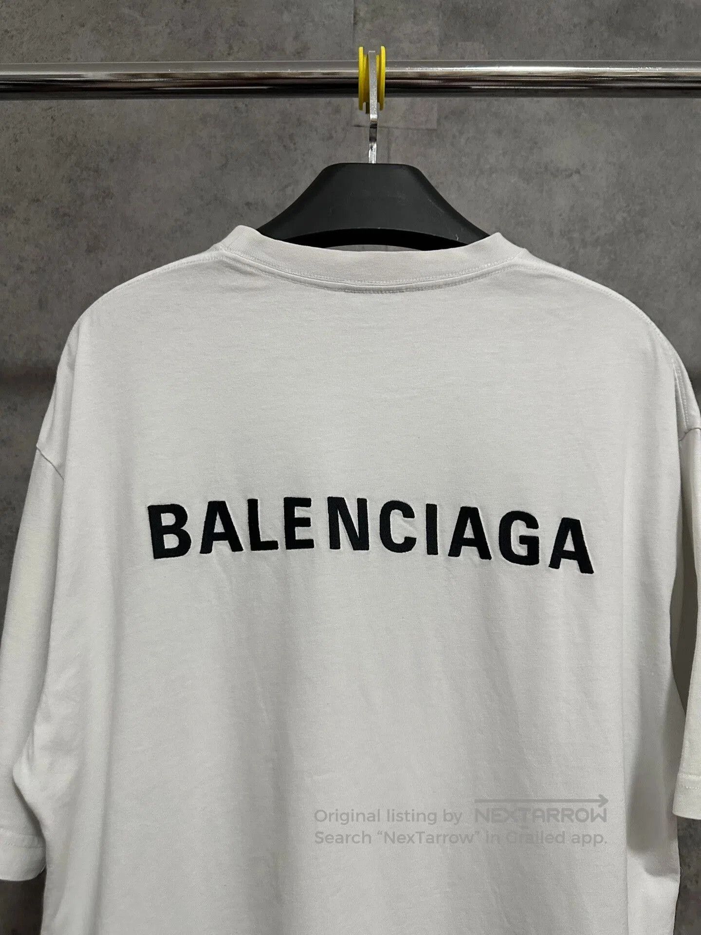 balenciaga white short sleeve t-shirt with embroidery.