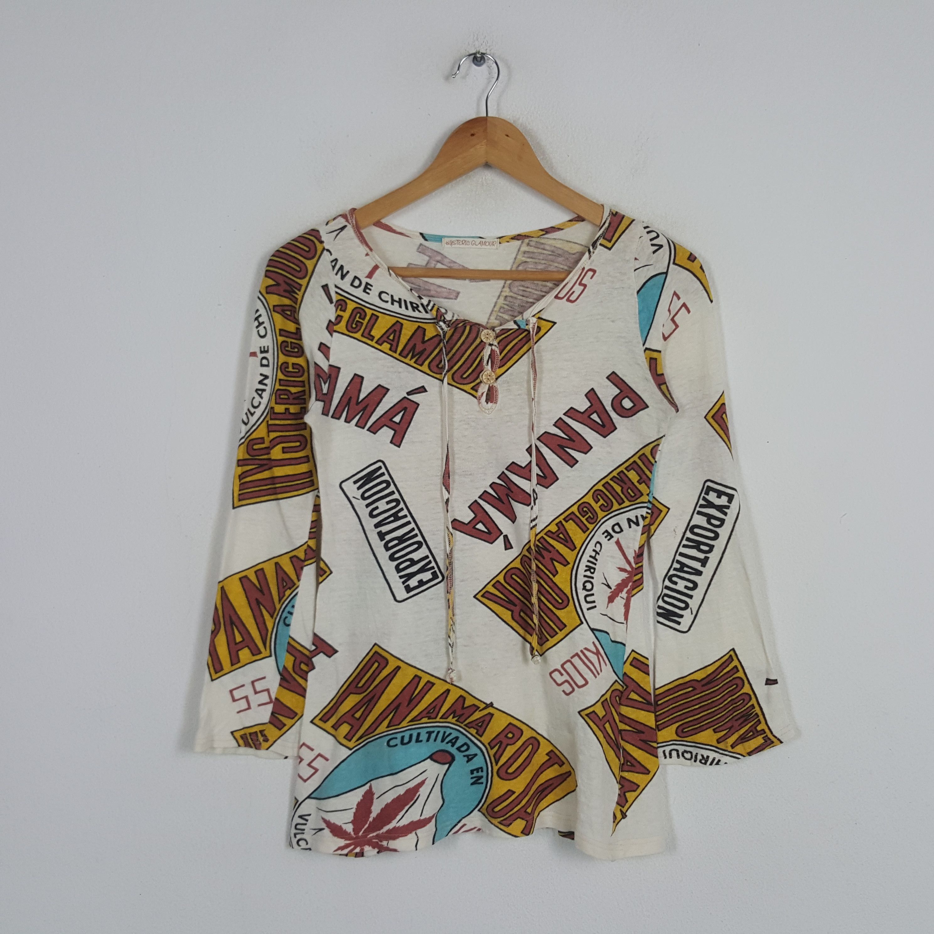 Hysteric Glamour × Japanese Brand × Vintage Vintage Hysteric Glamour Japanese Brand Long Sleeve Tshirt Size XS / US 0-2 / IT 36-38 - 1 Thumbnail