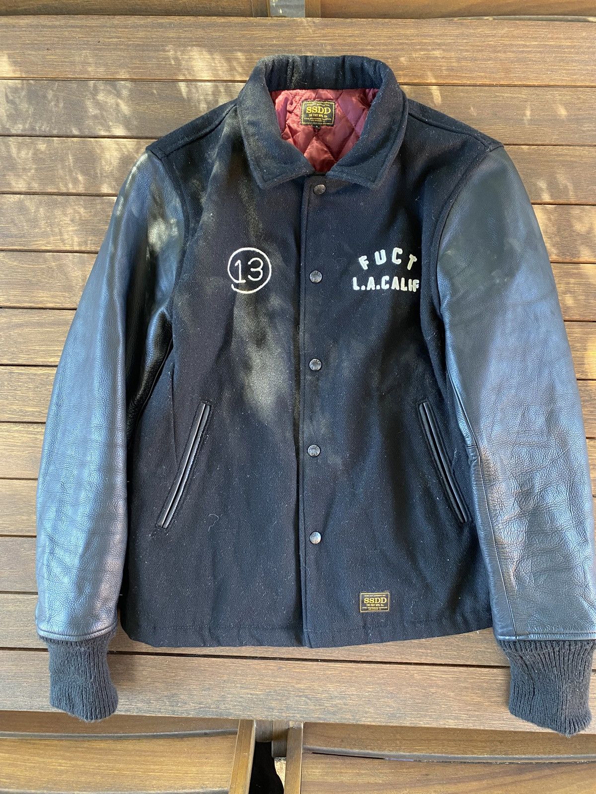 FUCT 2013 FUCT ‘Roll it Up’ Leather College Bomber Jacket Size US L / EU 52-54 / 3 - 1 Thumbnail