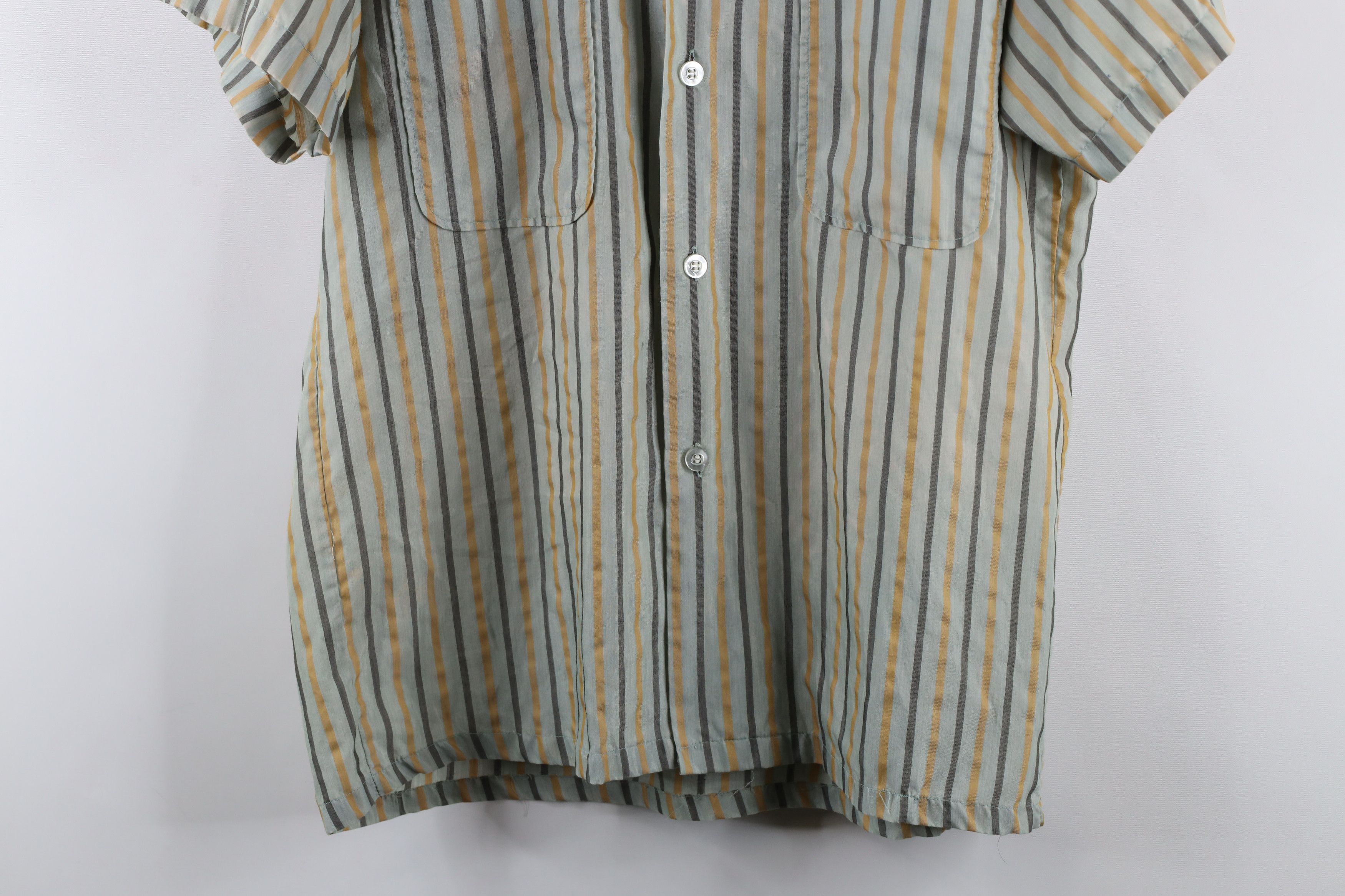 Macys × Vintage Vintage 50s 60s Macys Striped Looped Collar Button Shirt Size US M / EU 48-50 / 2 - 3 Thumbnail