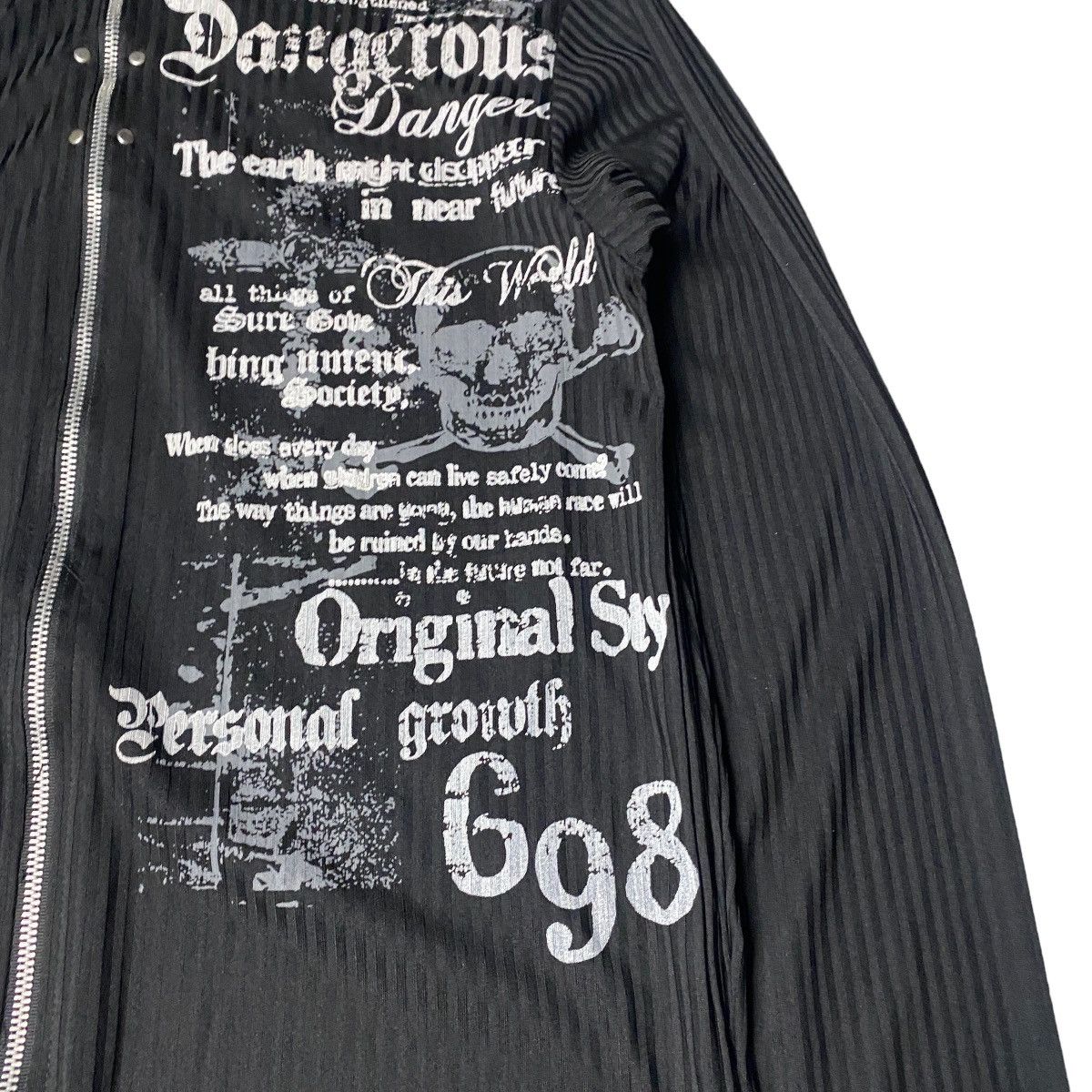 14th Addiction 2000's Beaumere Skull Poem Thermal Zip Hoodie Size US M / EU 48-50 / 2 - 6 Thumbnail