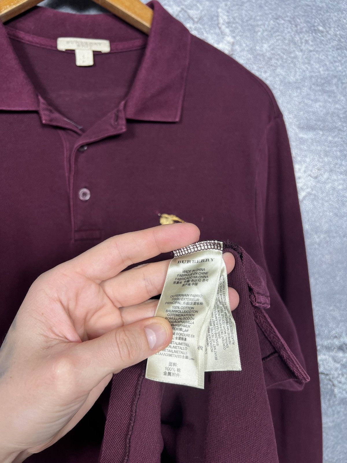 Burberry Vintage Burberry Long Sleeve Shirt With Metal Logo Size US S / EU 44-46 / 1 - 9 Thumbnail