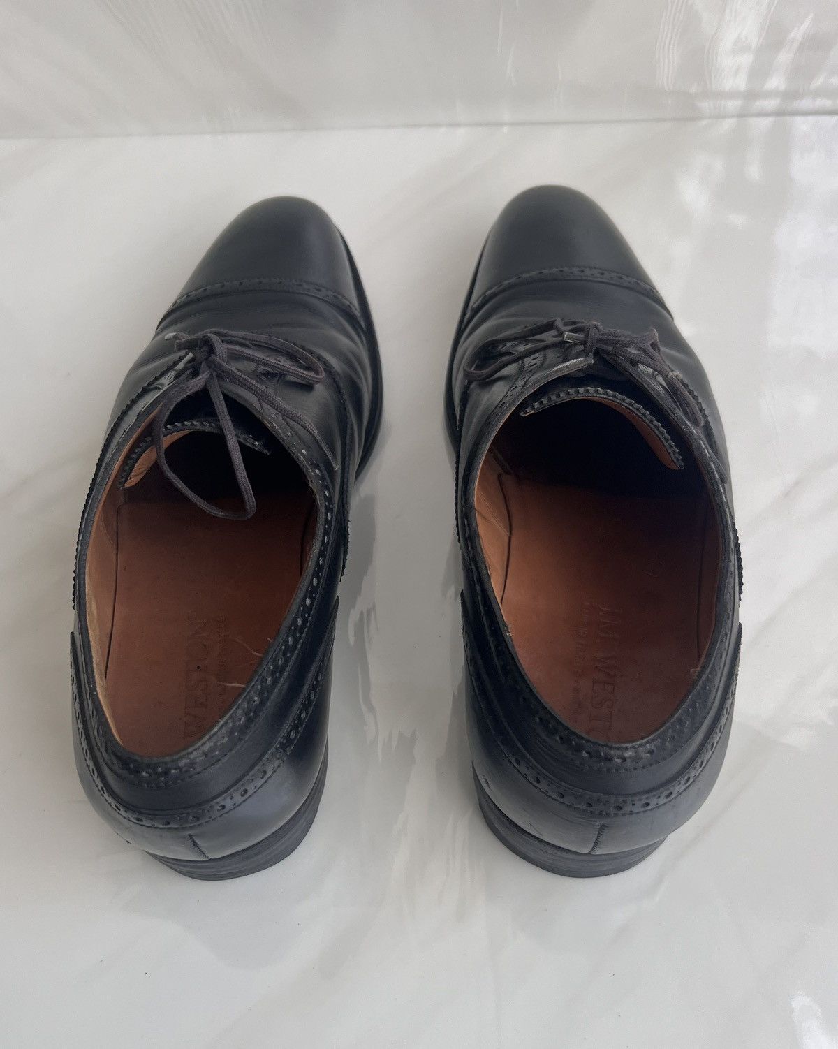 J.M. Weston J.M Weston Black Cap-Toe Quarter Brogue oxford Dress shoe Size US 7 / EU 40 - 10 Thumbnail