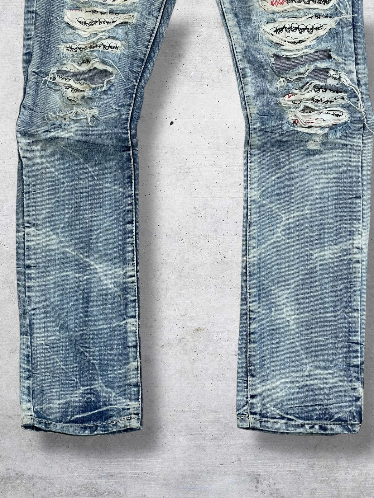 Hysteric Glamour VINTAGE JAPAN SKULL RIPPED DISTRESS PUNK CHUXXX 90S DENIM Size US 28 / EU 44 - 2 Thumbnail