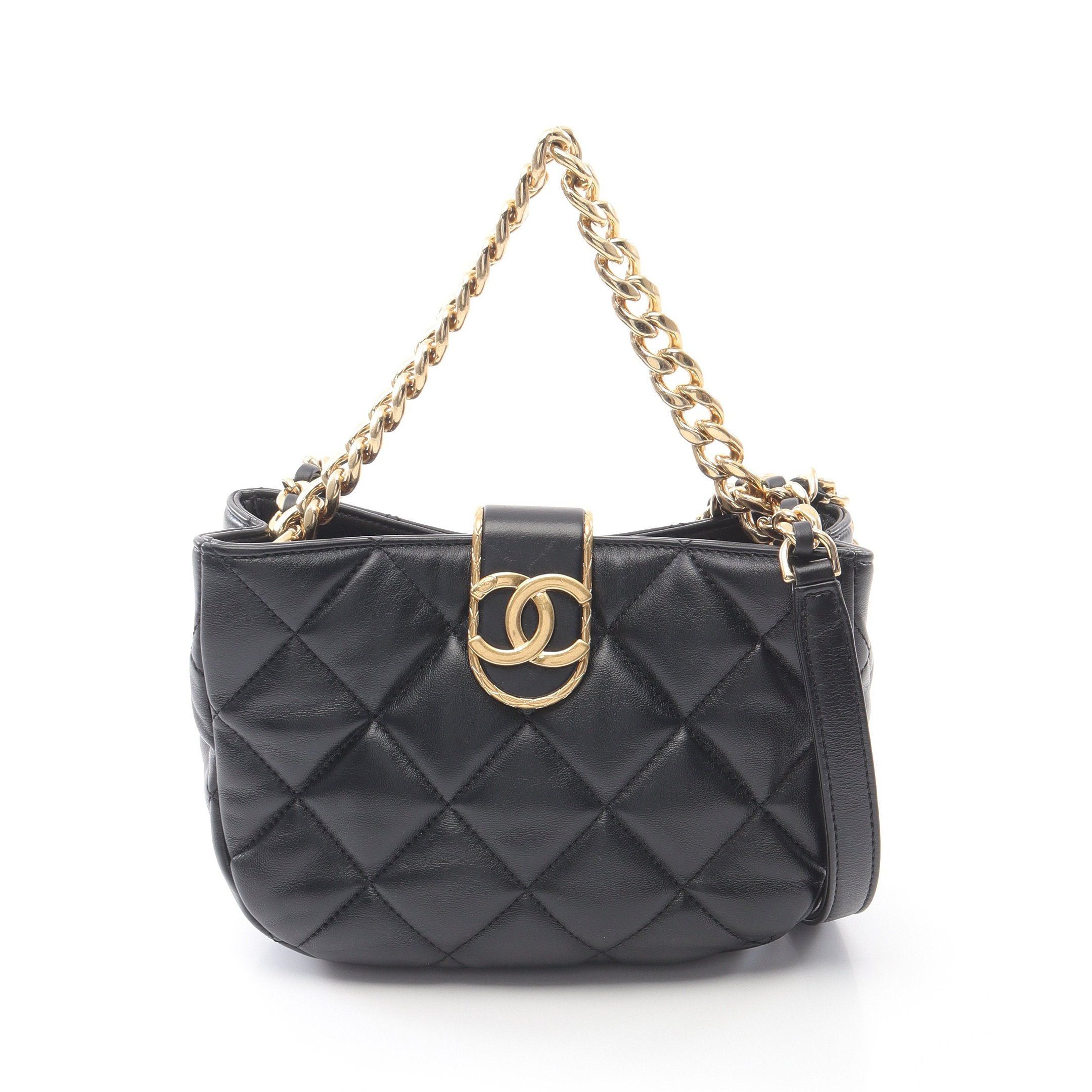Chanel Chanel Matelasse Chain Shoulder Bag Lambskin Black Gold Hardware Size ONE SIZE - 1 Thumbnail
