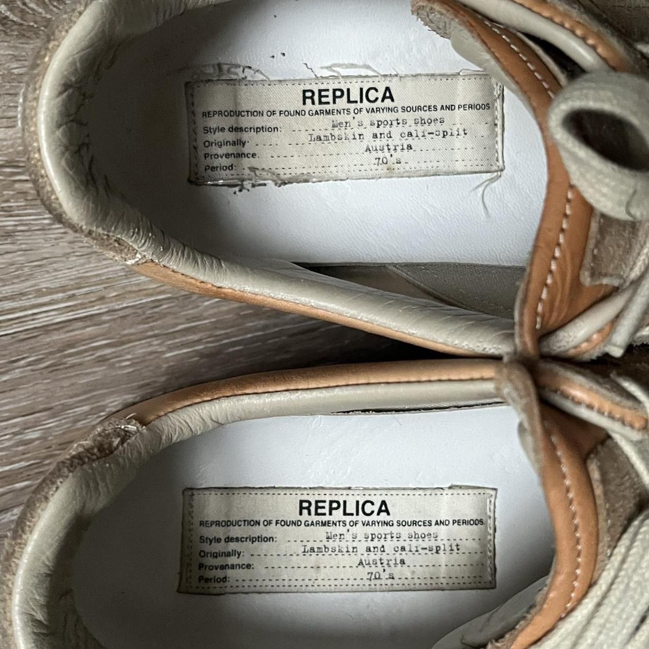 Maison Margiela two tone tan painted margiela gat Size US 8.5 / IT 38.5 - 8 Thumbnail