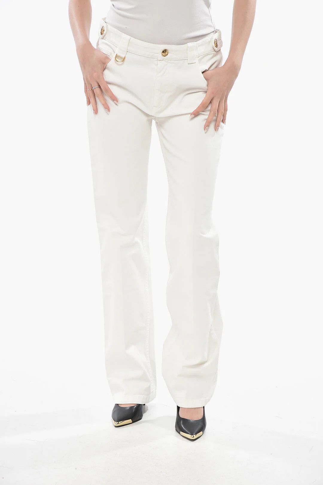 Chloe og1mm0426 Cotton Five-Pocket Pant in White Size 28" / US 6 / IT 42 - 1 Thumbnail