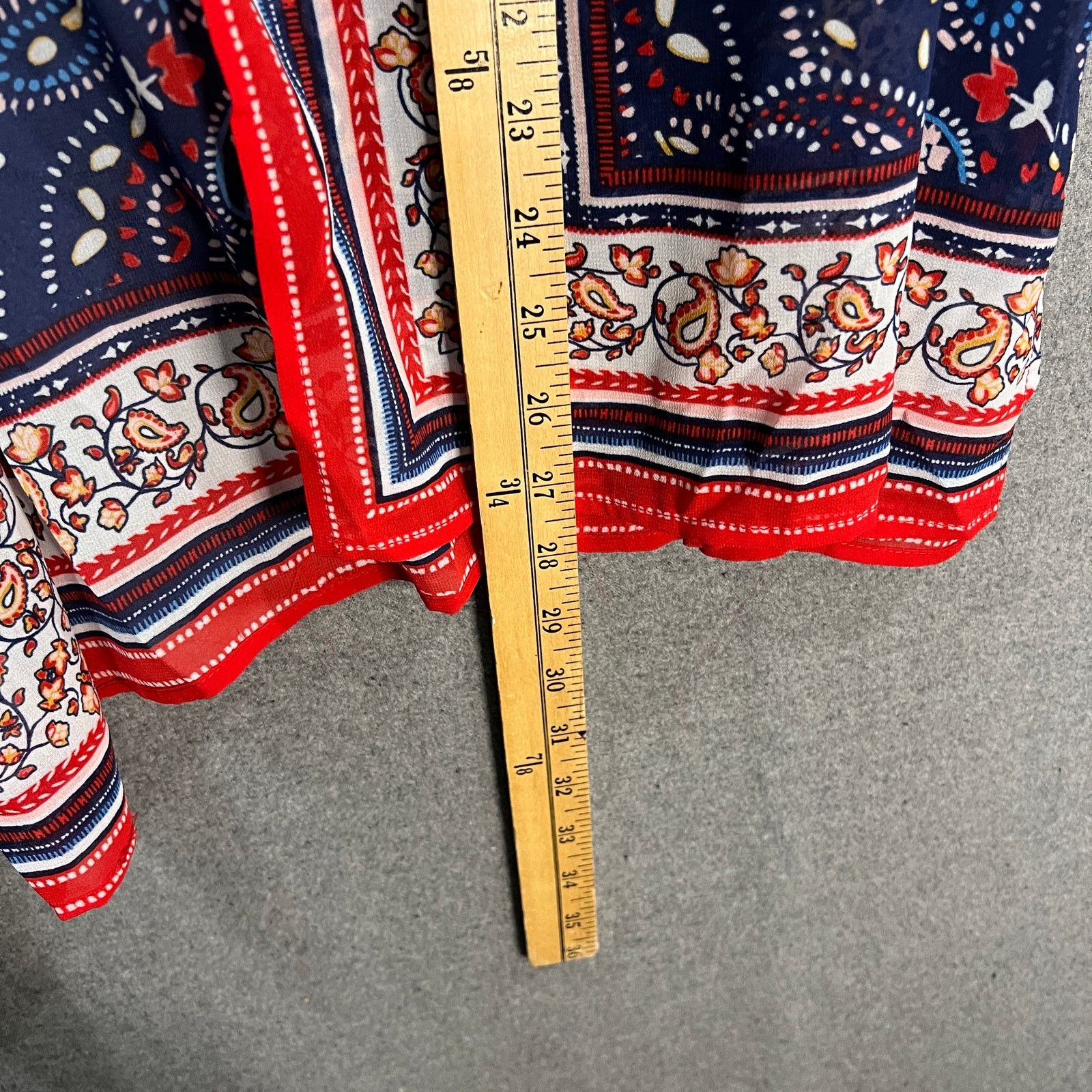 Other Belle by Kim Gravel Border Print Woven Cardigan Navy, Small Size S / US 4 / IT 40 - 7 Thumbnail