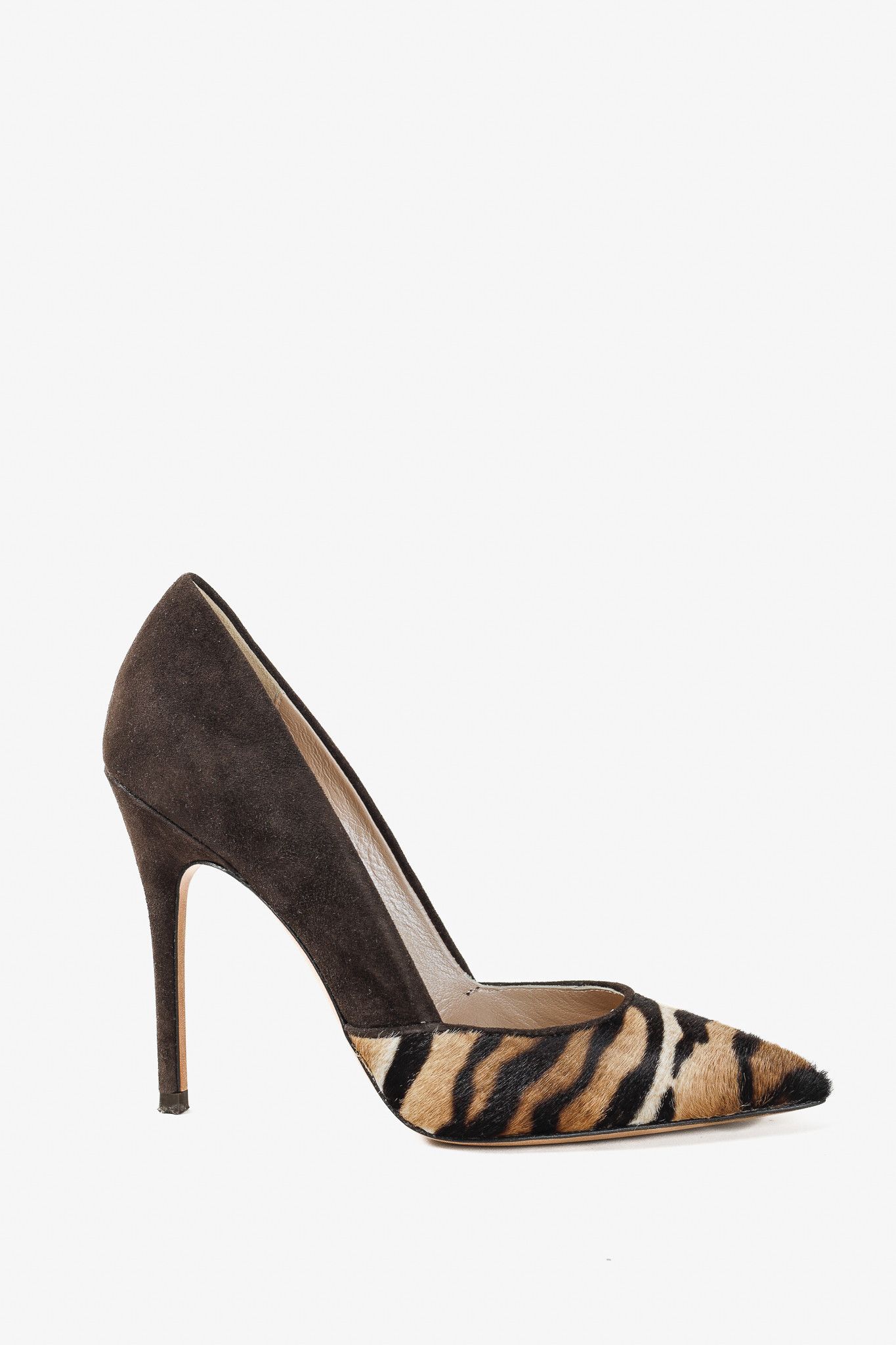 CAZABAT Jean-Michel Cazabat Animal Print Ponyhair/Suede Pointy Pumps Size US 5.5 / IT 35.5 - 1 Thumbnail
