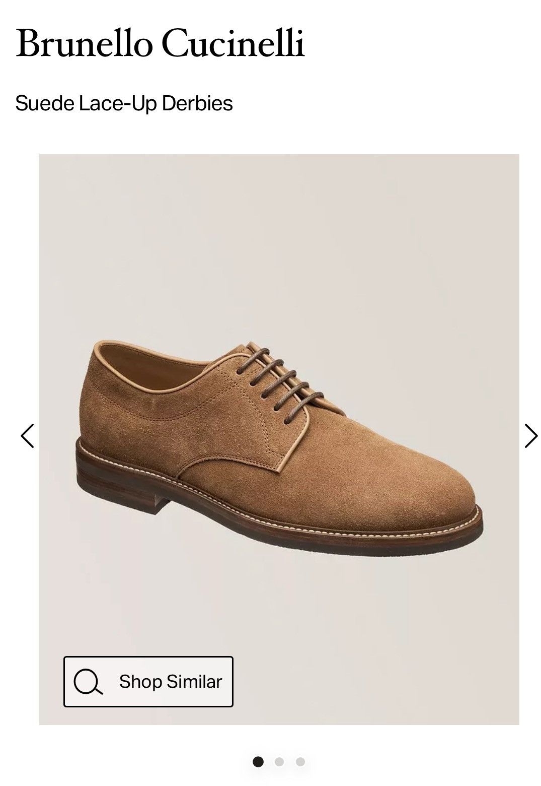 Brunello Cucinelli Brunello Cucinelli Suede Lace-Up Derbies, Sz 42 IT/9.5 US Size US 9.5 / EU 42-43 - 3 Thumbnail