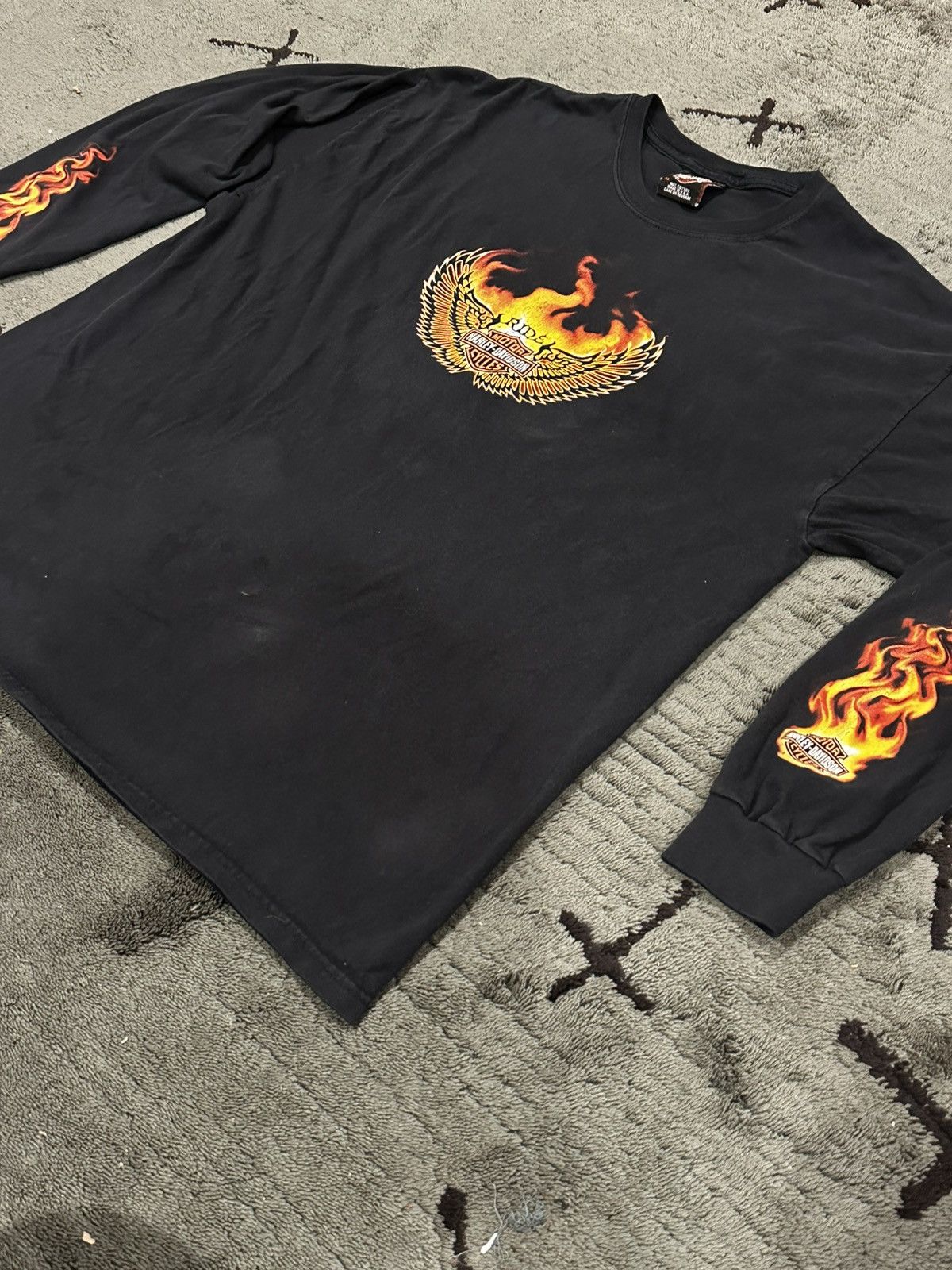 Harley Davidson 2004 Harley Davidson Flame Sleeve F&S Dayton Ohio Longsleeve Size US XL / EU 56 / 4 - 4 Thumbnail