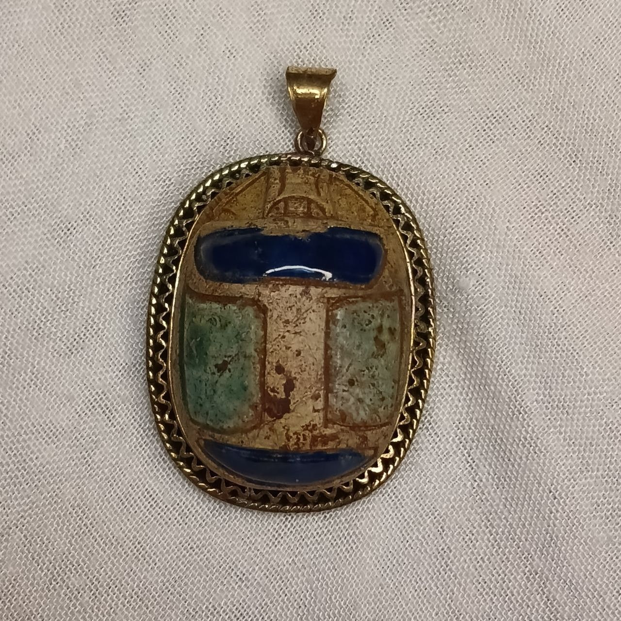 Handmade ANCIENT EGYPTIAN ROYAL Pendant Scarab Pharaonic Amulet . Size ONE SIZE - 6 Thumbnail