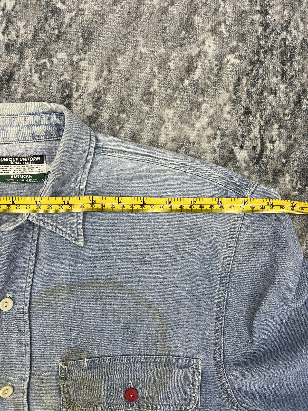 Sugar Cane Vintage Sugar Cane Double Pocket Work Shirt Distressed Size US XL / EU 56 / 4 - 14 Thumbnail