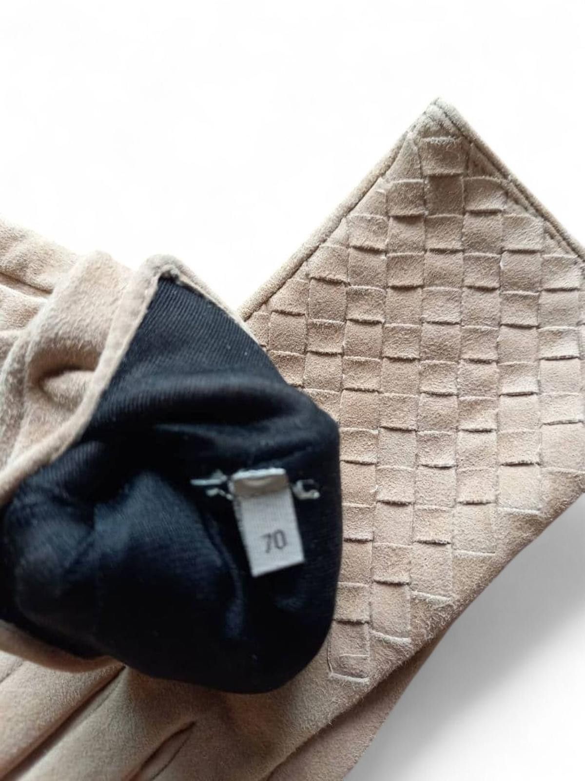 Bottega Veneta Bottega Veneta - Grey Leather Gloves with Woven Detail Size ONE SIZE - 5 Thumbnail