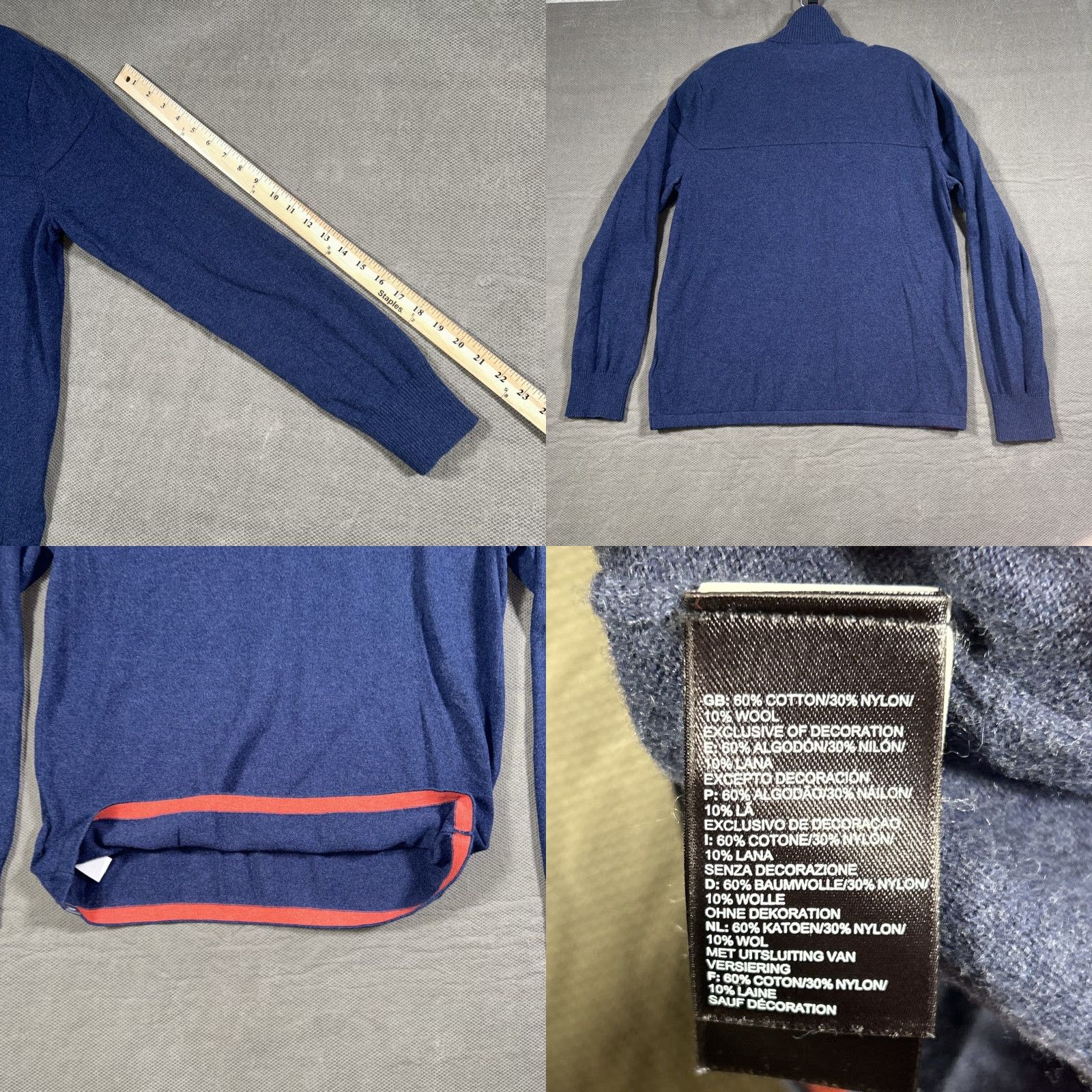 The North Face The North Face Mt Tam 1/4 Zip Sweater Navy Blue Wool Cotton Mens Large Pullover Size US L / EU 52-54 / 3 - 8 Thumbnail