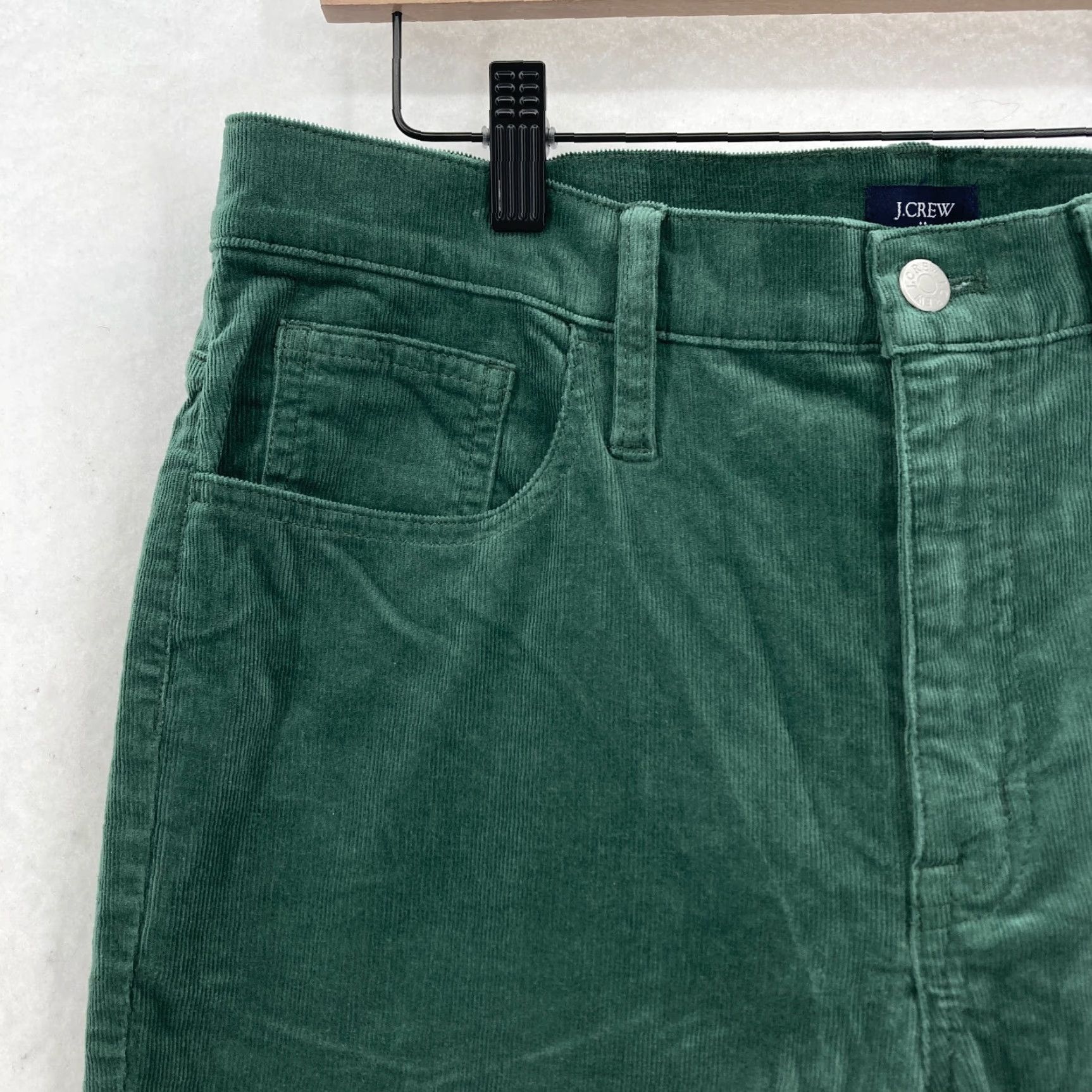 J.Crew J.CREW Corduroy Essential Straight Pants Women's 30 Green Stretch Casual Preppy Size 24" / US 00 / IT 34 - 3 Thumbnail