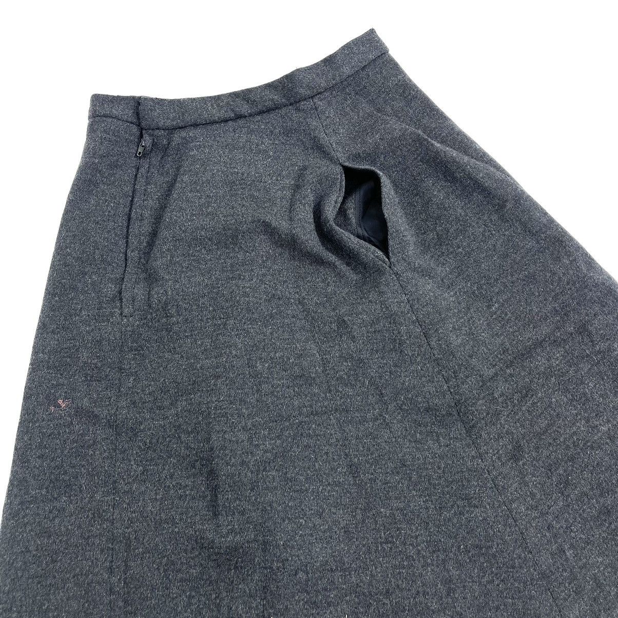 Comme des Garcons 1990s Vintage Comme Des Garcons CDG Midi Skirt Charcoal Size 25" / US 0 / IT 36 - 3 Thumbnail