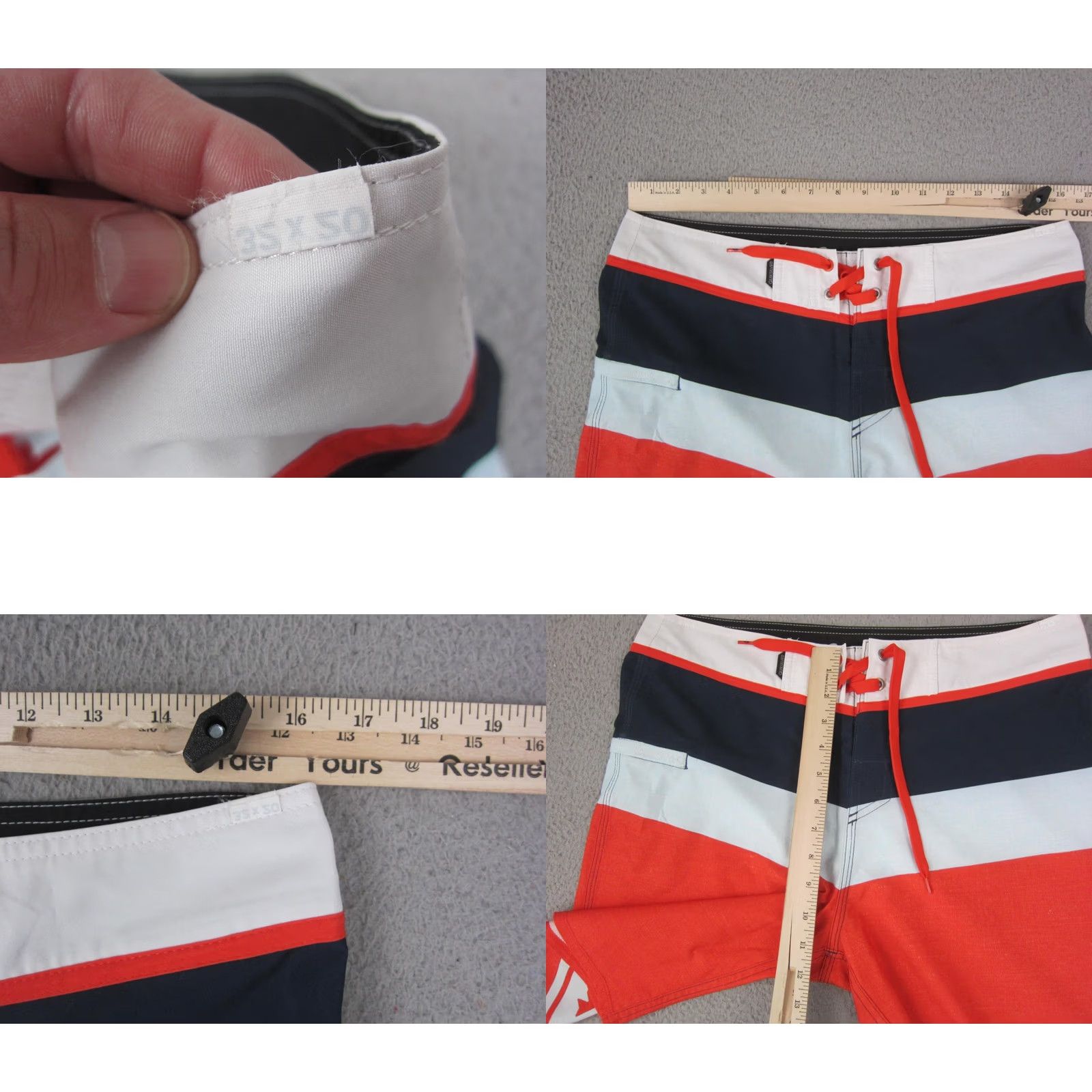 Quiksilver Quiksilver Shorts Mens Size 32 Orange Blue Stripe Sunset Future Swim Trunks Beach 90s Pockets Mens Size US 32 / EU 48 - 8 Thumbnail