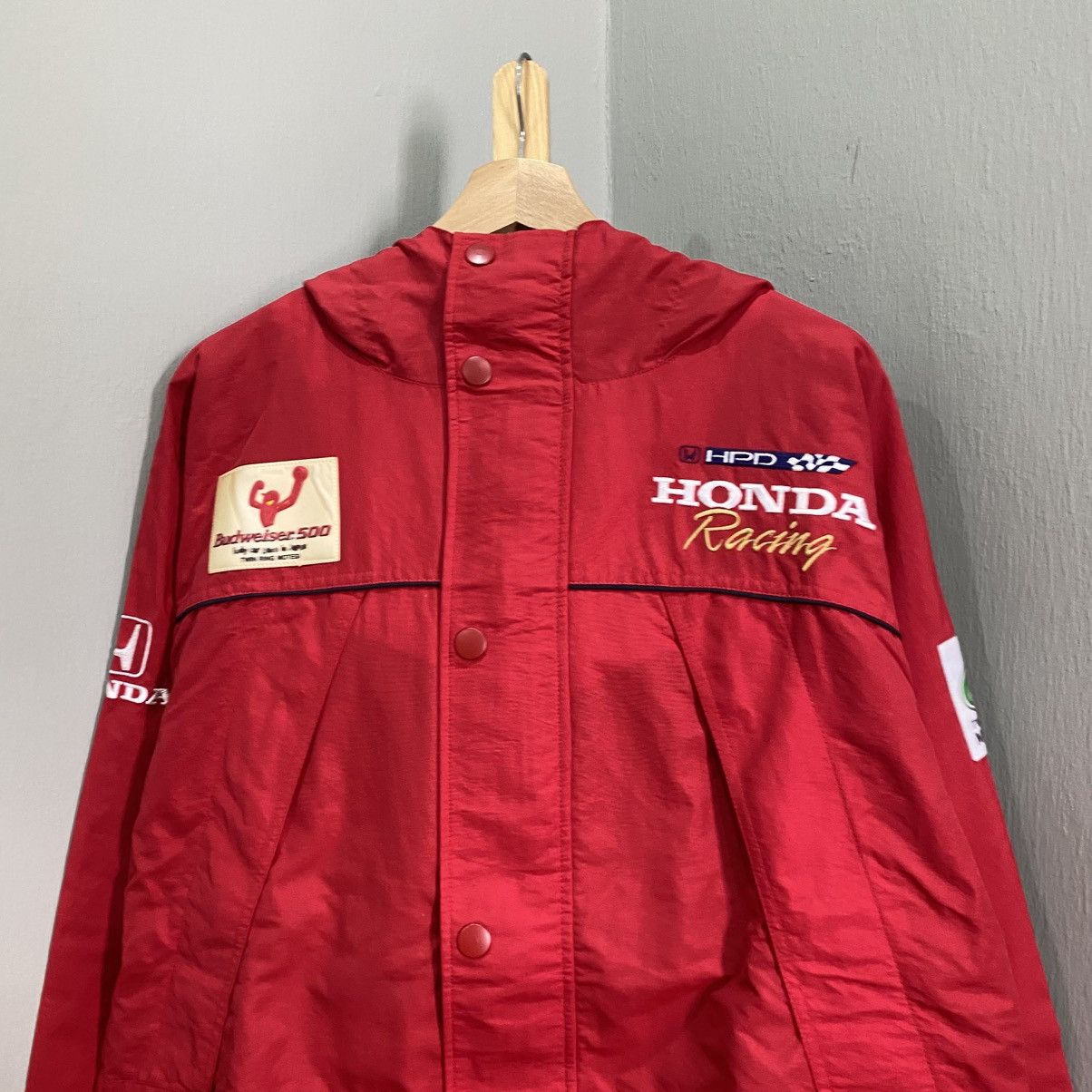 Honda Vintage Honda Racing x Budweiser HPD Red Windbreaker Jacket Size US XL / EU 56 / 4 - 4 Thumbnail