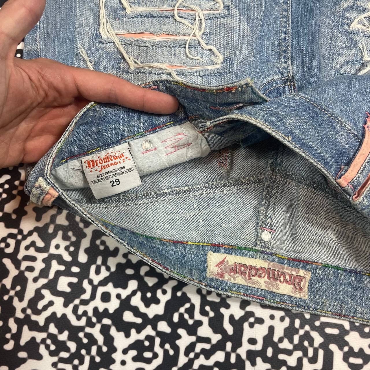 Japanese Brand Vintage Y2K Japanese Distressed Retro Style Mini Skirt Style Size 29" - 13 Thumbnail
