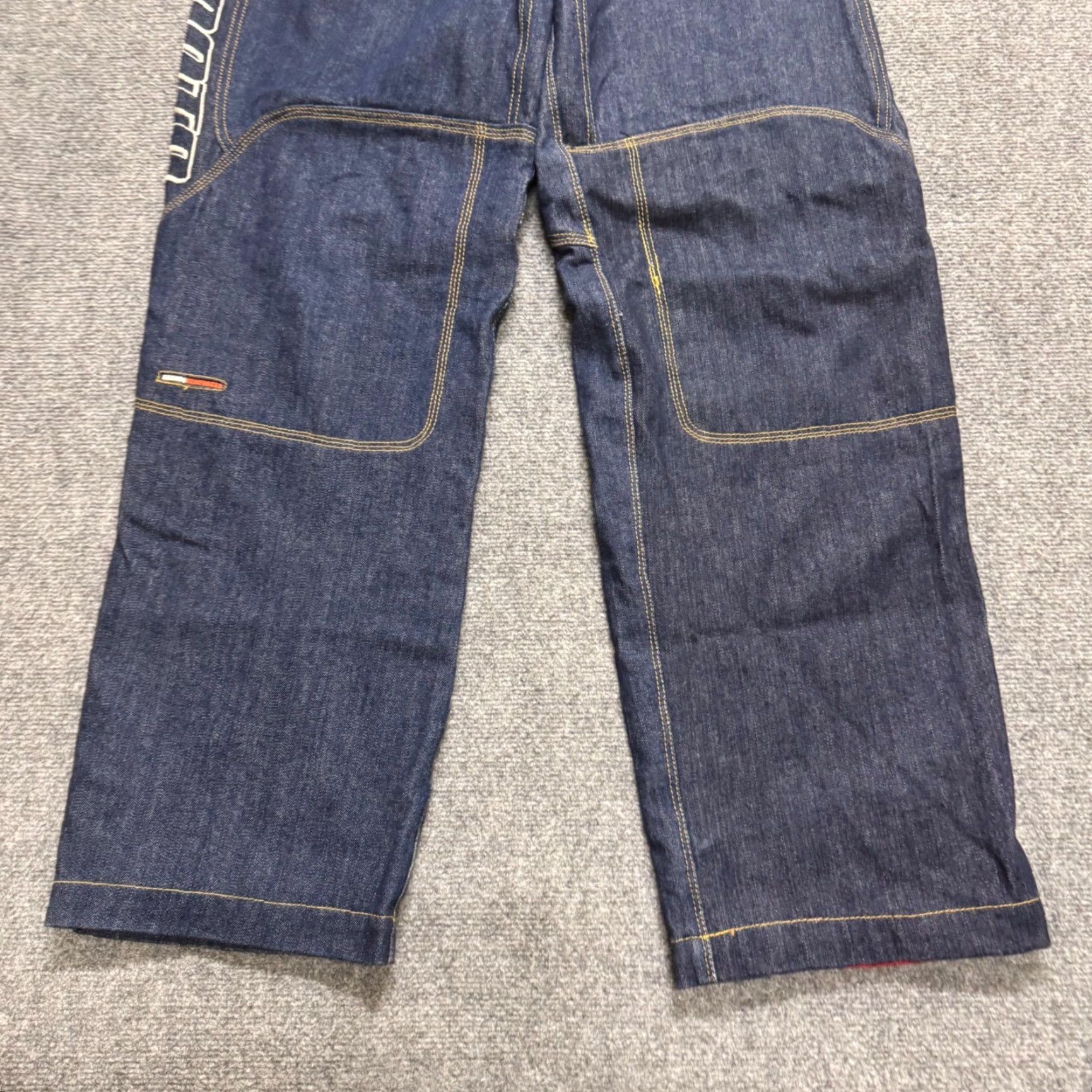Denime VINTAGE Unbranded Denim Biker Pants Jeans 32x30 Men's Dark Washed Y2K Baggy Insulated Size US 32 / EU 48 - 5 Thumbnail