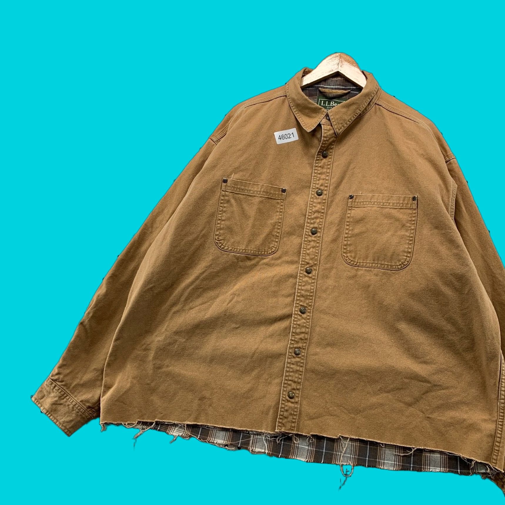 Vintage LL Bean Canvas Snap Jacket Mens 2XL Cropped Flannel Lined Shacket Workwear Jacket Size US XXL / EU 58 / 5 - 1 Thumbnail