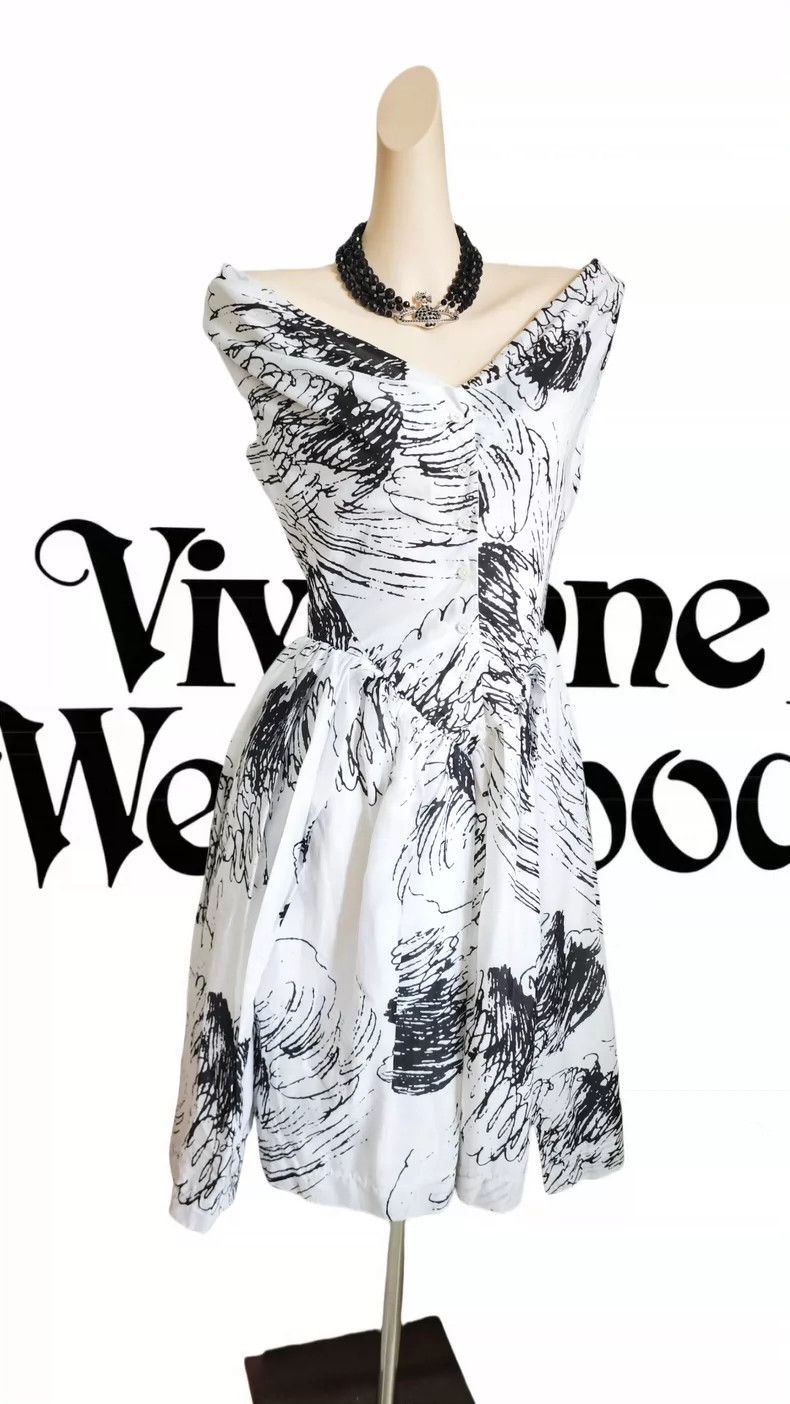 Vivienne Westwood Vivienne Westwood Black and white ink-sense dress Size L / US 10 / IT 46 - 3 Thumbnail