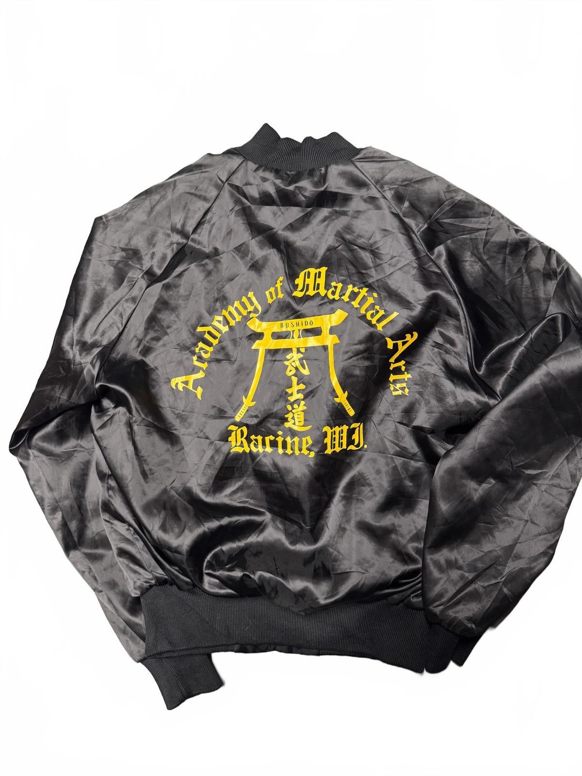 Designer Vintage Academy of Martial Arts Satin Bomber Jacket - Black Size US M / EU 48-50 / 2 - 3 Thumbnail