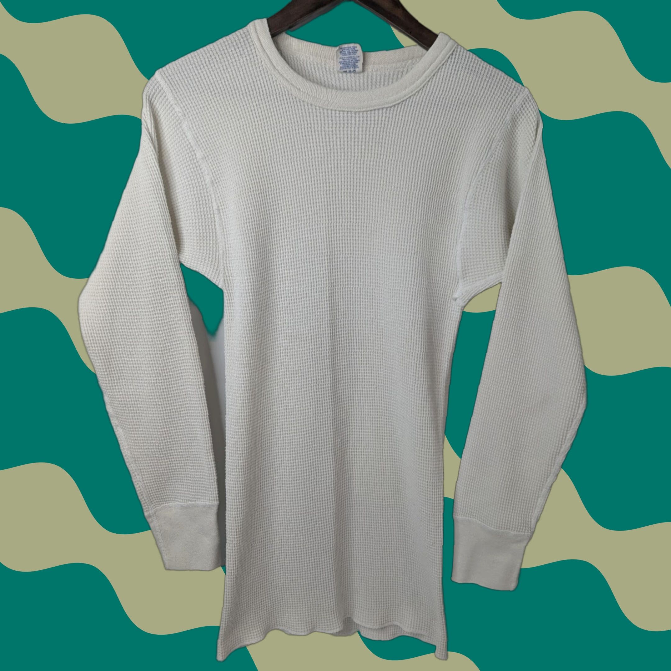 Vintage VINTAGE JE Morgan Long Johns Shirt Mens XL White Thermal Waffle Knit USA Made Size US XL / EU 56 / 4 - 1 Thumbnail
