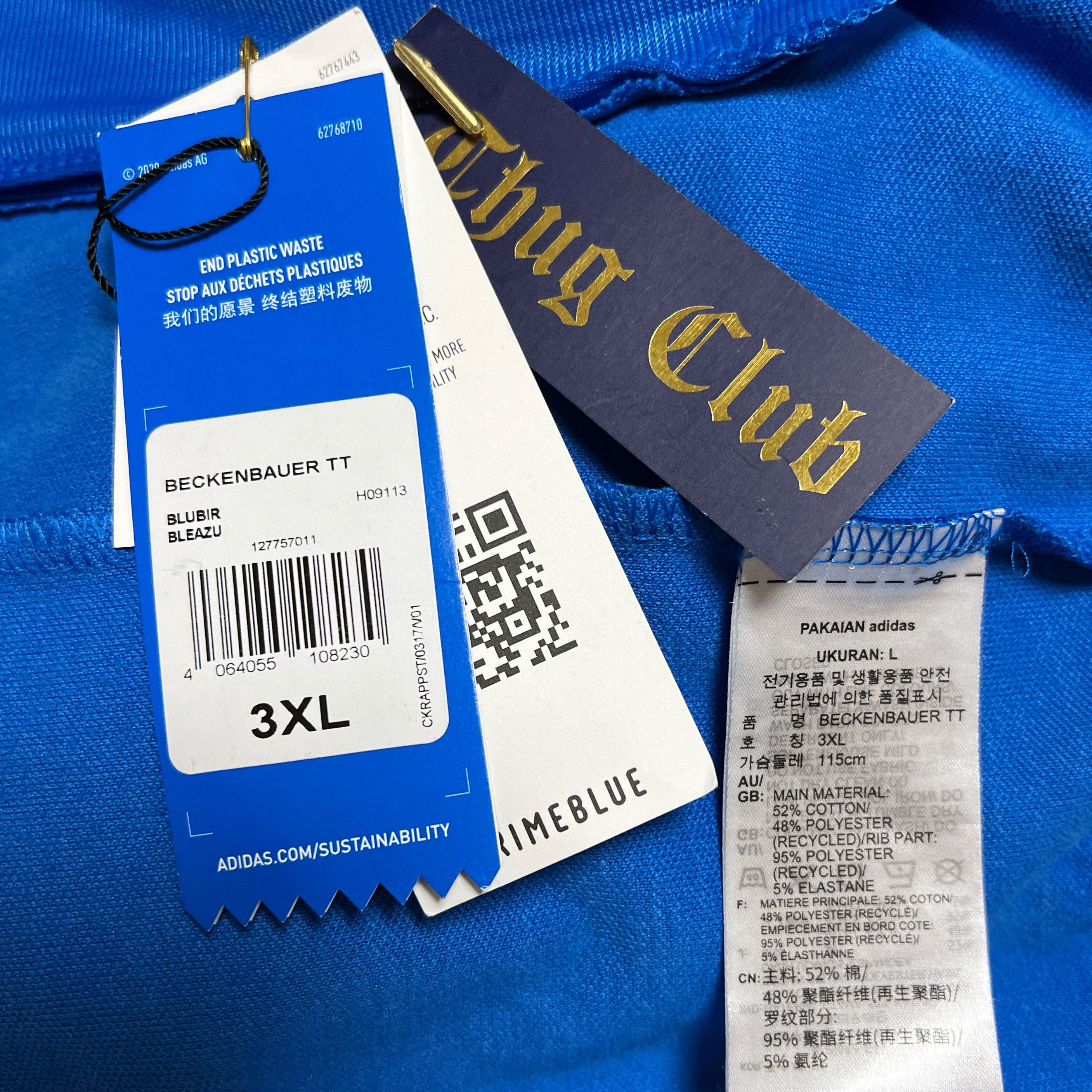 Adidas × Thug Club Thug Club Adidas Dragon Beckenbauer Track Top Blue Size US XXL / EU 58 / 5 - 8 Thumbnail
