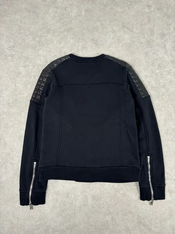 Balmain 2010s Balmain Black Quilted Leather Pocket Sweater Size US M / EU 48-50 / 2 - 5 Thumbnail