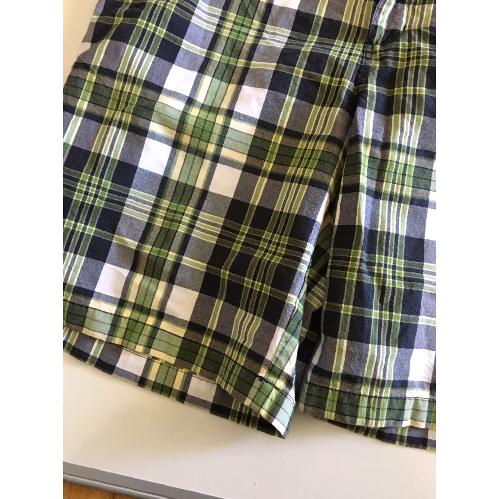 Lands' End Lands' End Men Plaid Chino Khaki Shorts Size 40 Green Blue White Chinos Mens Regular Cotton Size US 40 / EU 56 - 2 Thumbnail