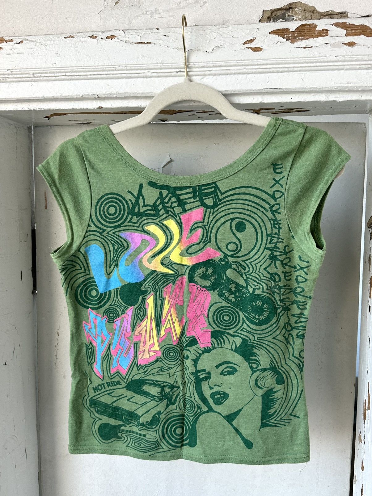 Japanese Brand × Vintage Vintage Printed Green Top Size M / US 6-8 / IT 42-44 - 1 Thumbnail