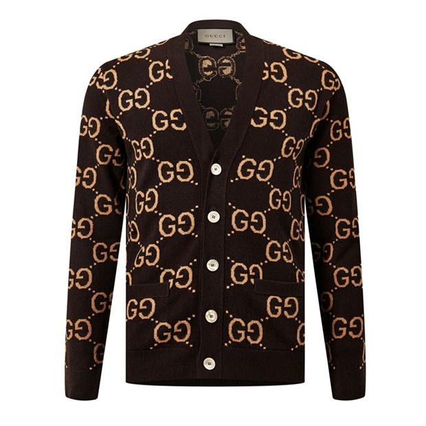Gucci Monogram Jacquard Cardigan Size US L / EU 52-54 / 3 - 5 Thumbnail