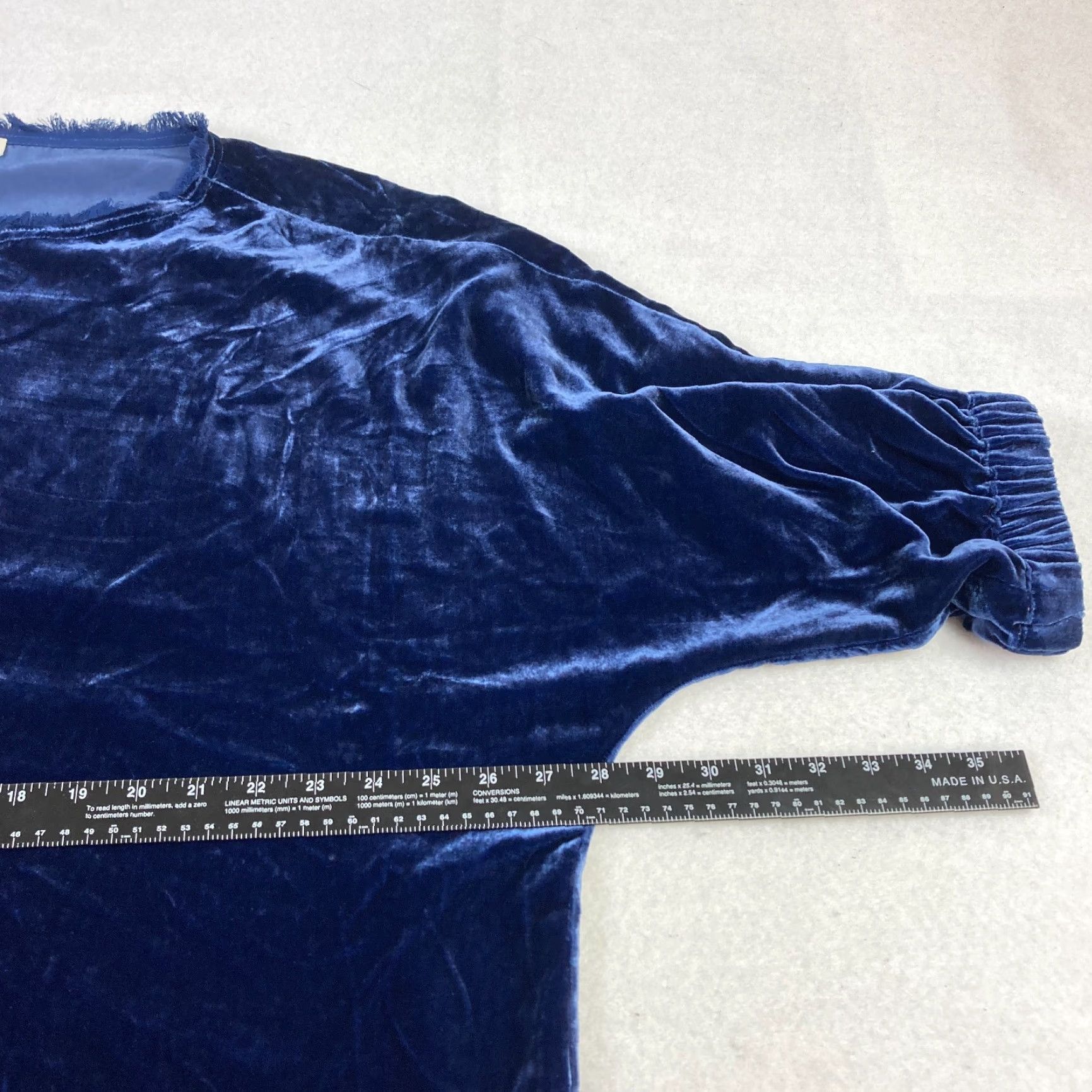 Vintage Sundance The Best Spring Velvet Tunic Shift Dress PXL Blue Silk Blend Size XL / US 12-14 / IT 48-50 - 7 Thumbnail