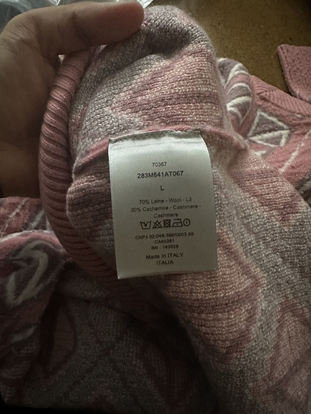 Dior $2700 Dior “CD” Cashmere monogram V neck Cactus Jack Size US L / EU 52-54 / 3 - 7 Thumbnail