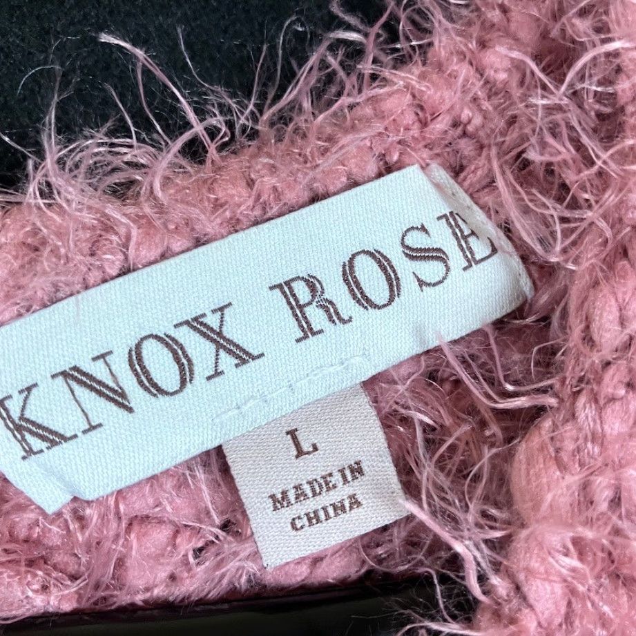 Vintage Knox Rose Womens Sweater Pink V Neck Feather Open Lace Back Large Size L / US 10 / IT 46 - 6 Thumbnail