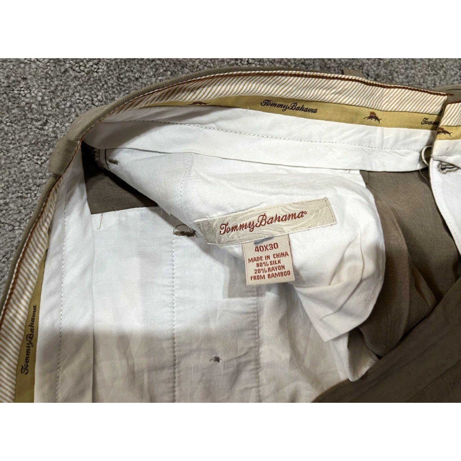 Tommy Bahama Tommy Bahama Pants Mens Size 40x30 Brown Khaki Silk Rayon Blend Chino Size US 40 / EU 56 - 5 Thumbnail