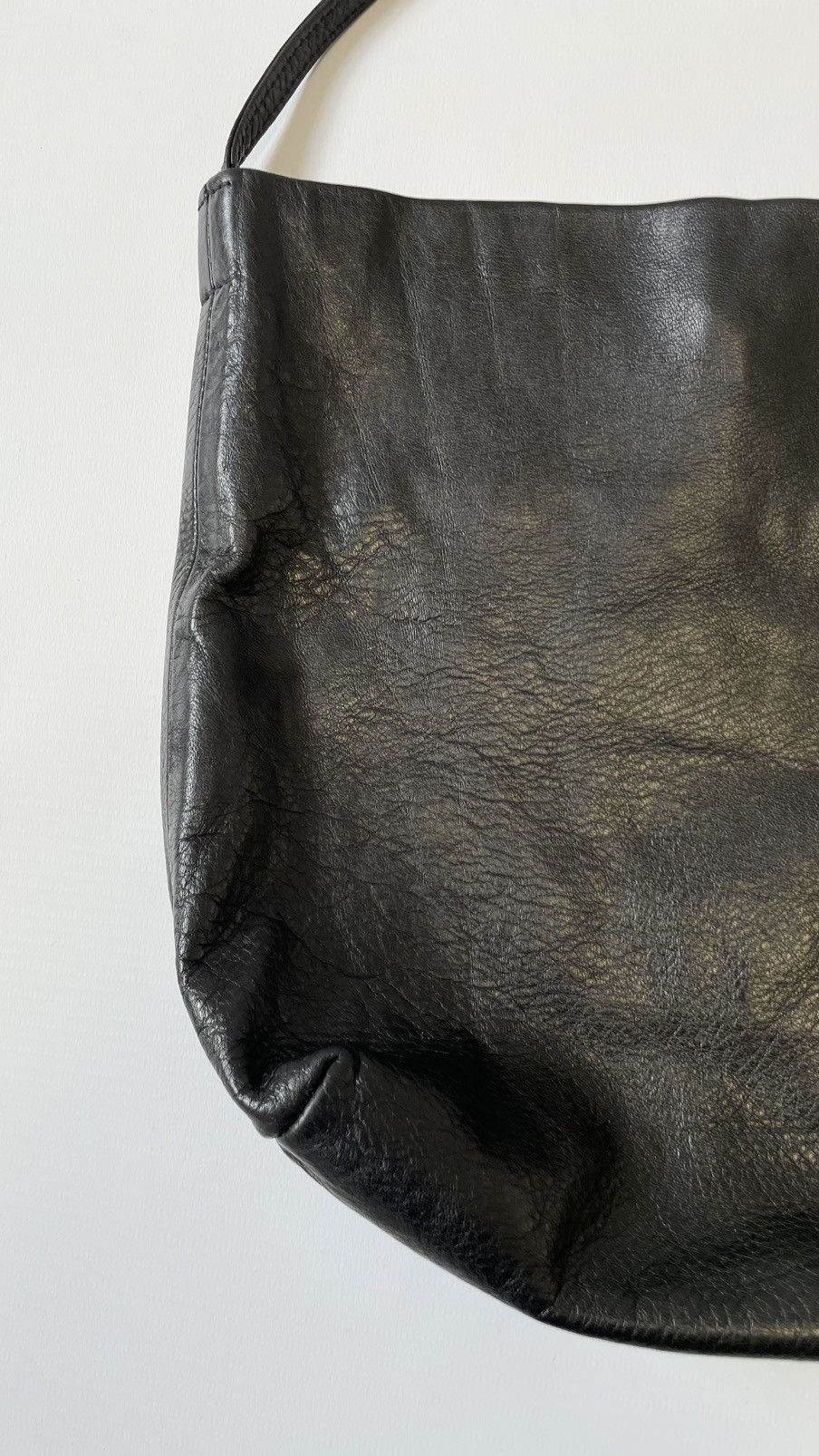 Ann Demeulemeester Tumbled Black Leather Bucket Bag Size ONE SIZE - 8 Thumbnail