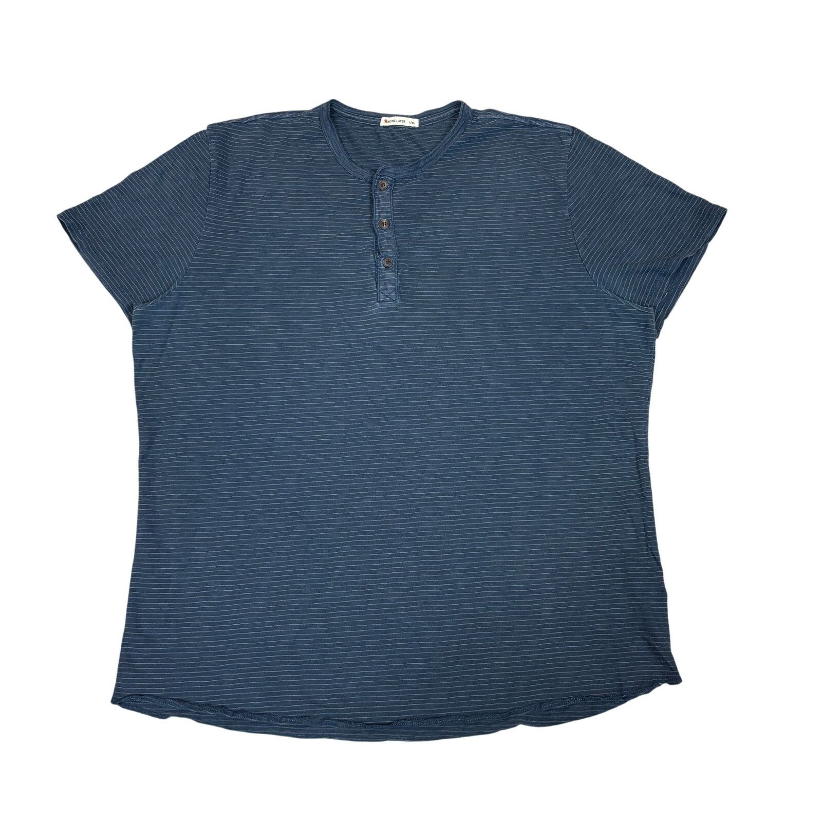 Marine Layer Marine Layer Striped Henley T Shirt Men's L/XL Surf Summer Size US L / EU 52-54 / 3 - 1 Thumbnail