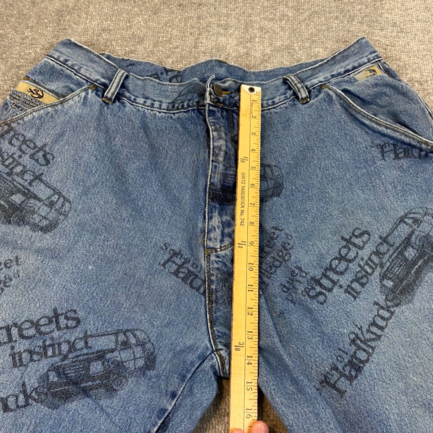 Vintage School of Hard Knocks Jeans Mens 40x32 Blue Light Wash Wide-Leg Baggy Y2K Size US 42 / EU 58 - 6 Thumbnail