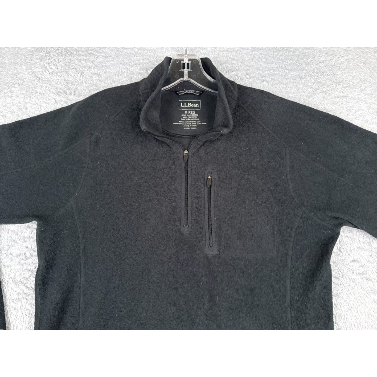 Vintage L.L. Bean Sweater Women Medium Black Long Sleeve 1/4 Zip Fleece Poly Pullover Hike Size M / US 6-8 / IT 42-44 - 4 Thumbnail