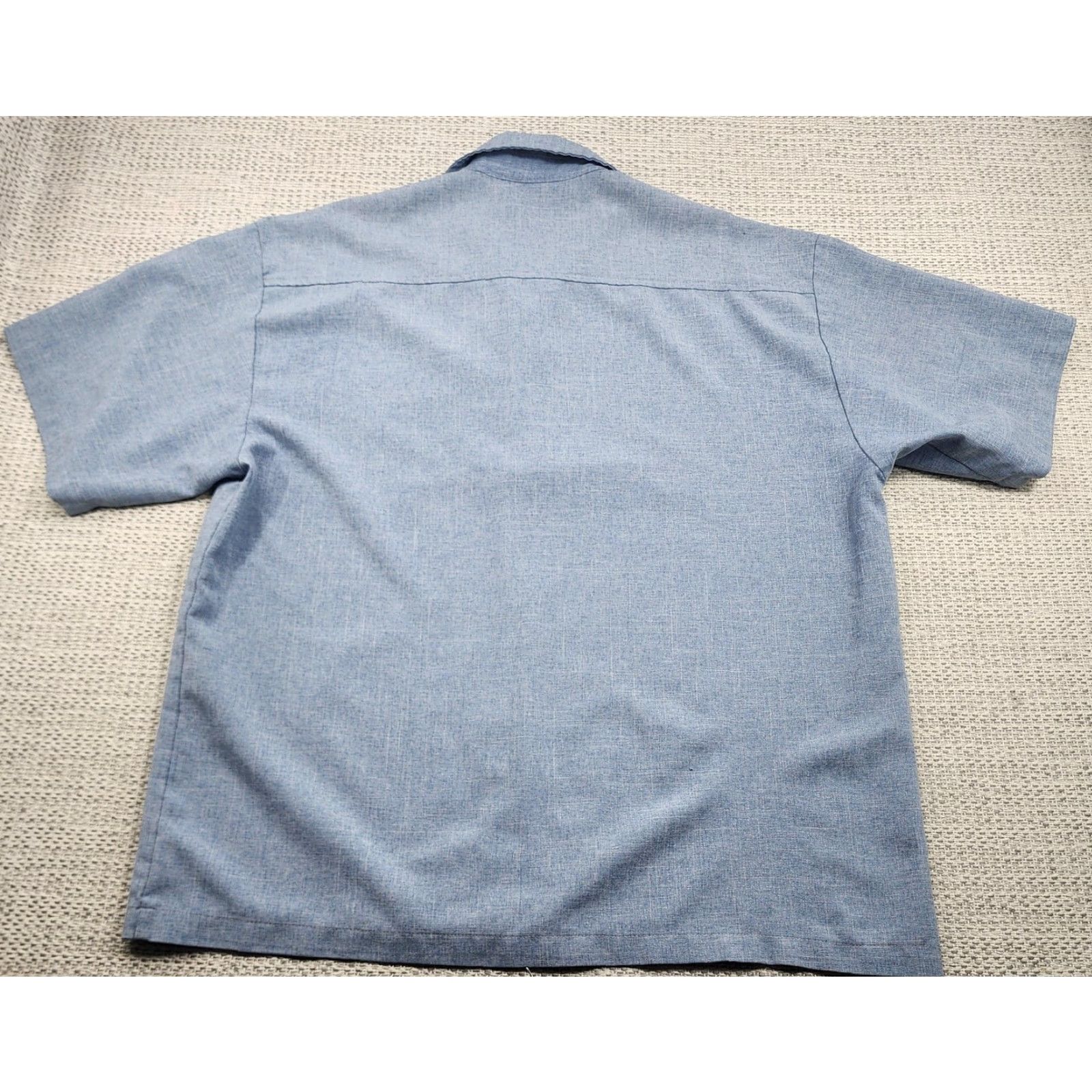 Vintage Saga Shirt Mens 3XL Blue Short Sleeve Button-Up Camp Casual Made In USA Rayon Shirt Size US XXL / EU 58 / 5 - 5 Thumbnail