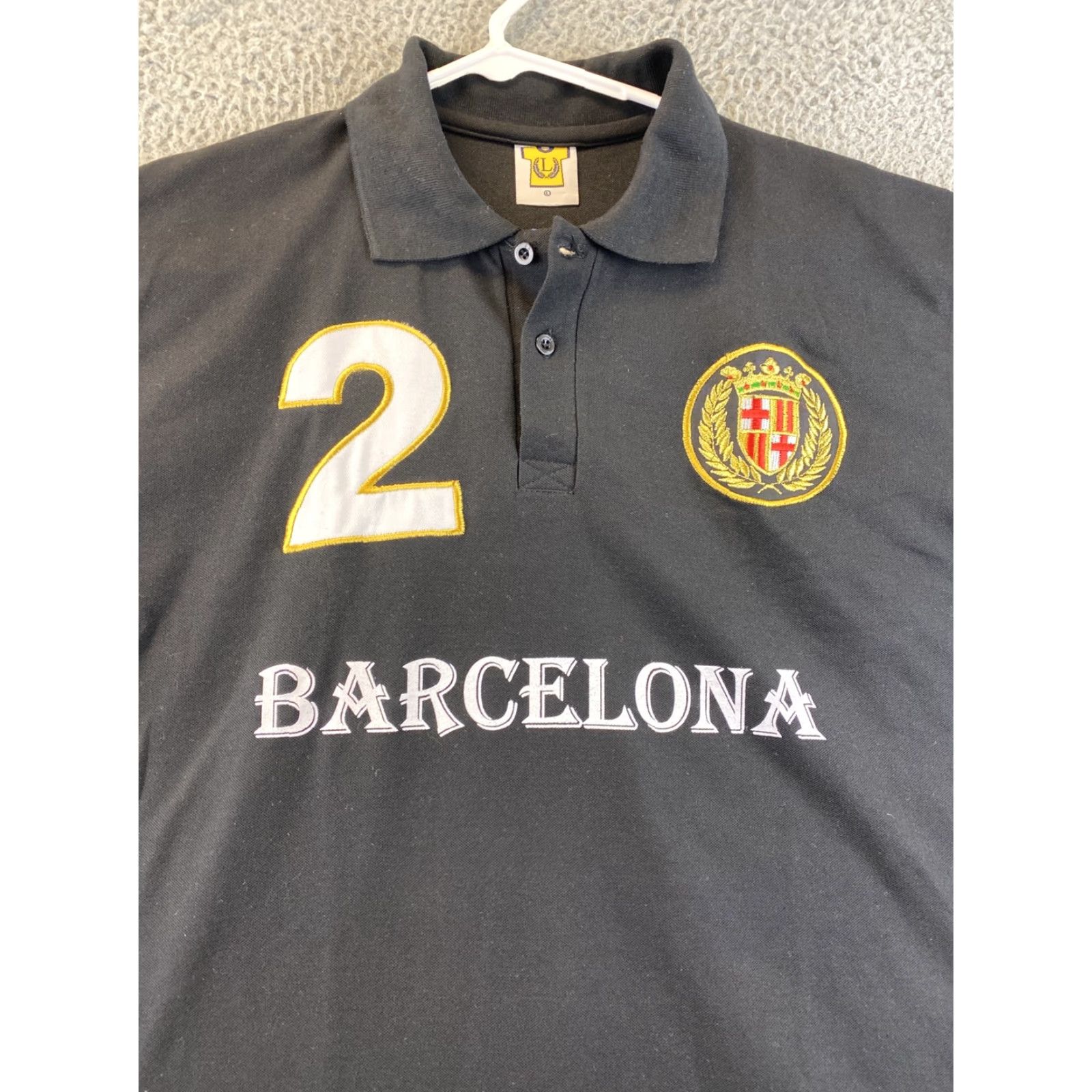 Vintage Barcelona Men's Soccer Polo Shirt Black L Spain Fan Contrasting Trim 90s Style Size US L / EU 52-54 / 3 - 2 Thumbnail
