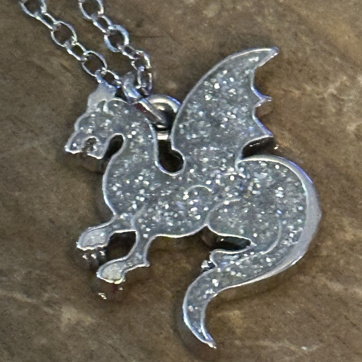 Other Silver tone shimmery dragon pendant necklace Size ONE SIZE - 2 Thumbnail